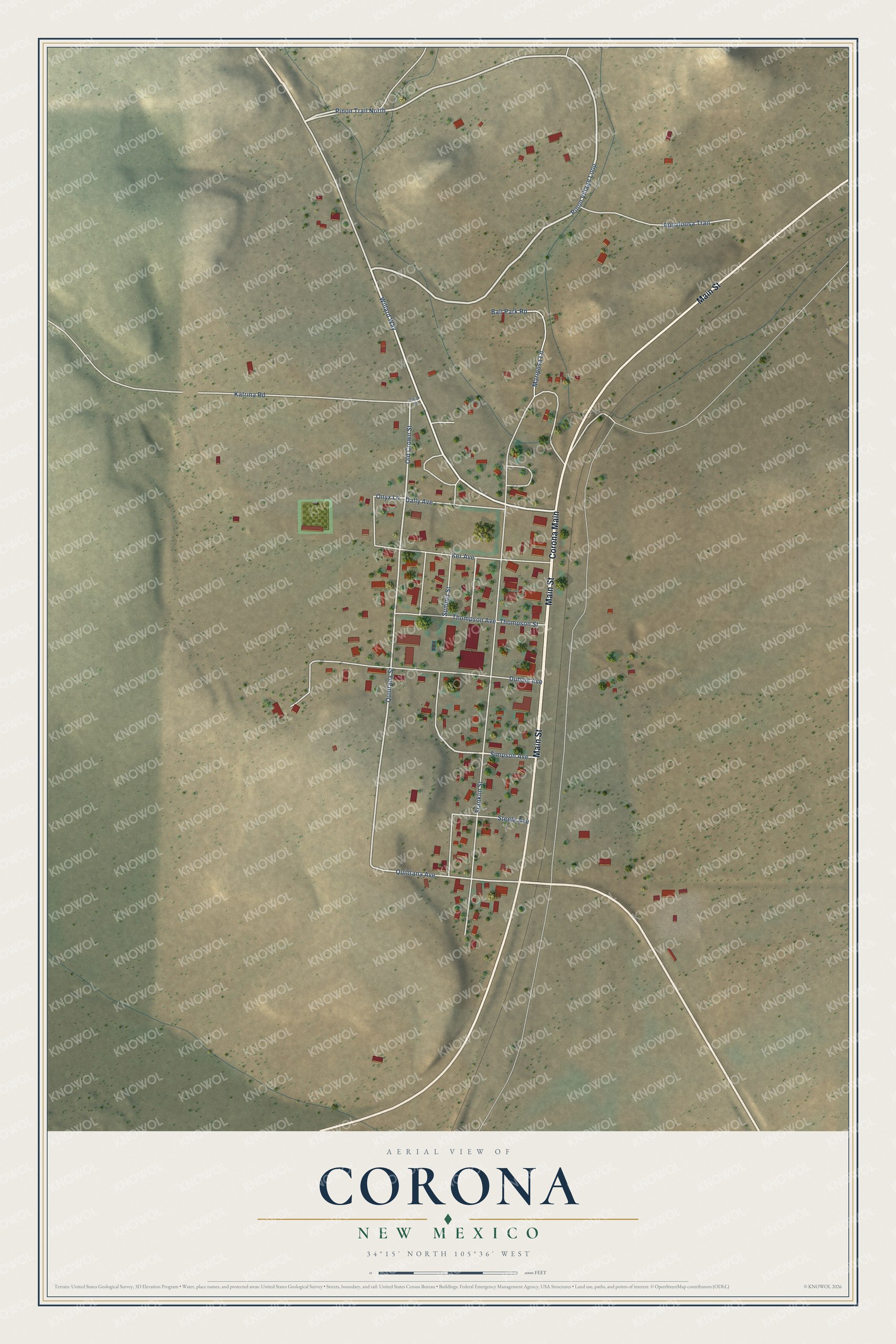 Watermarked full-map preview of Corona, New Mexico