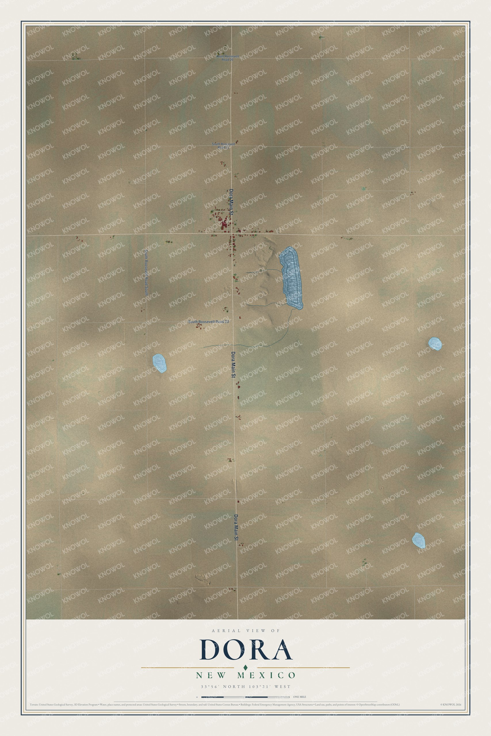Watermarked full-map preview of Dora, New Mexico