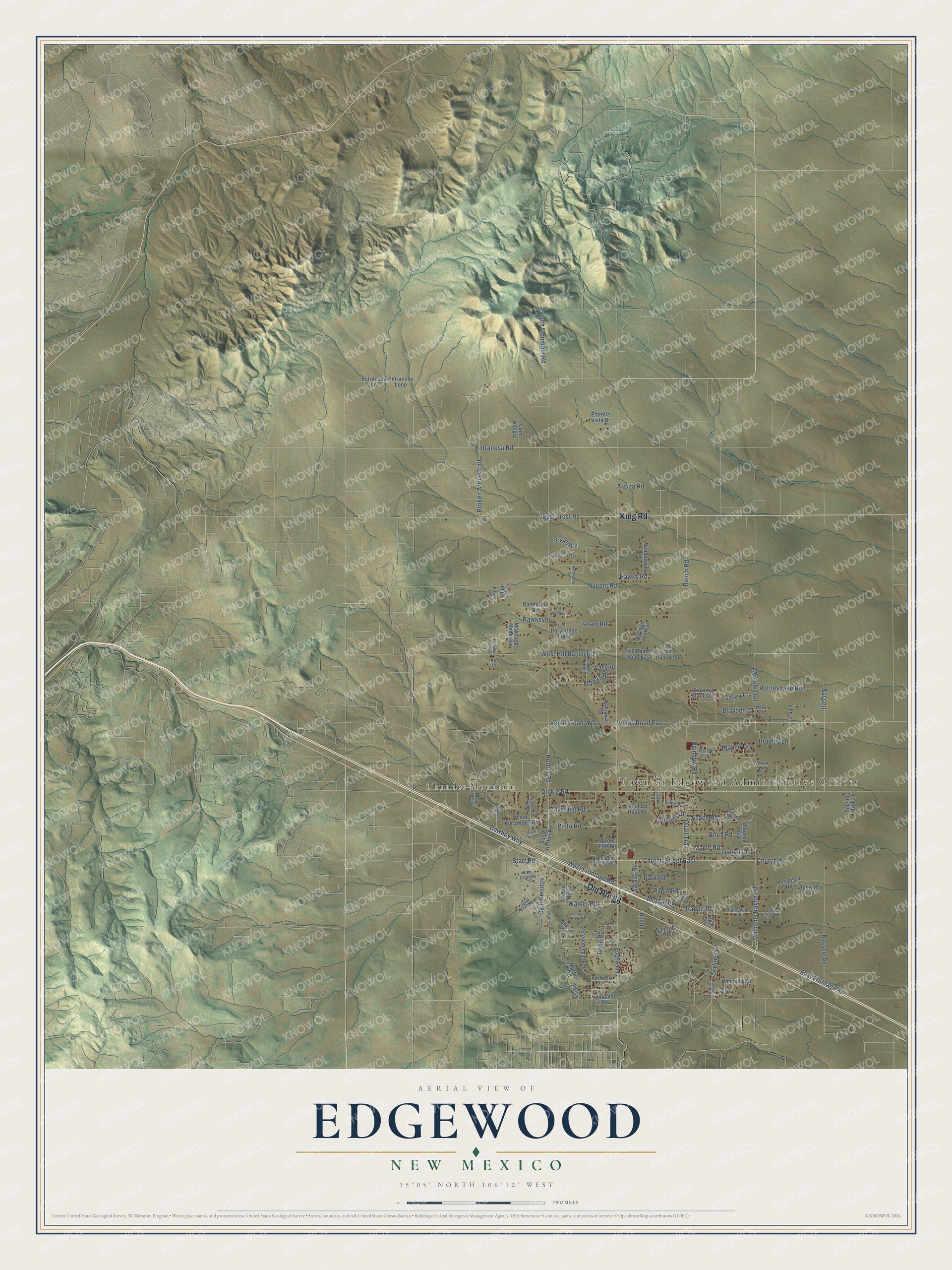 Watermarked full-map preview of Edgewood, New Mexico