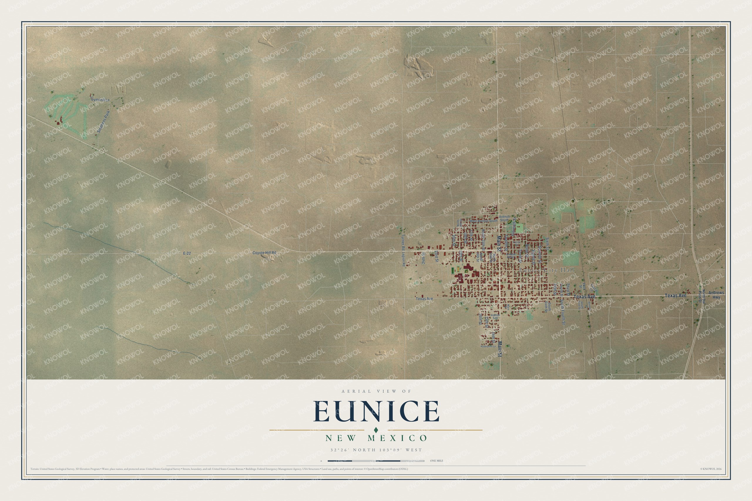 Watermarked full-map preview of Eunice, New Mexico