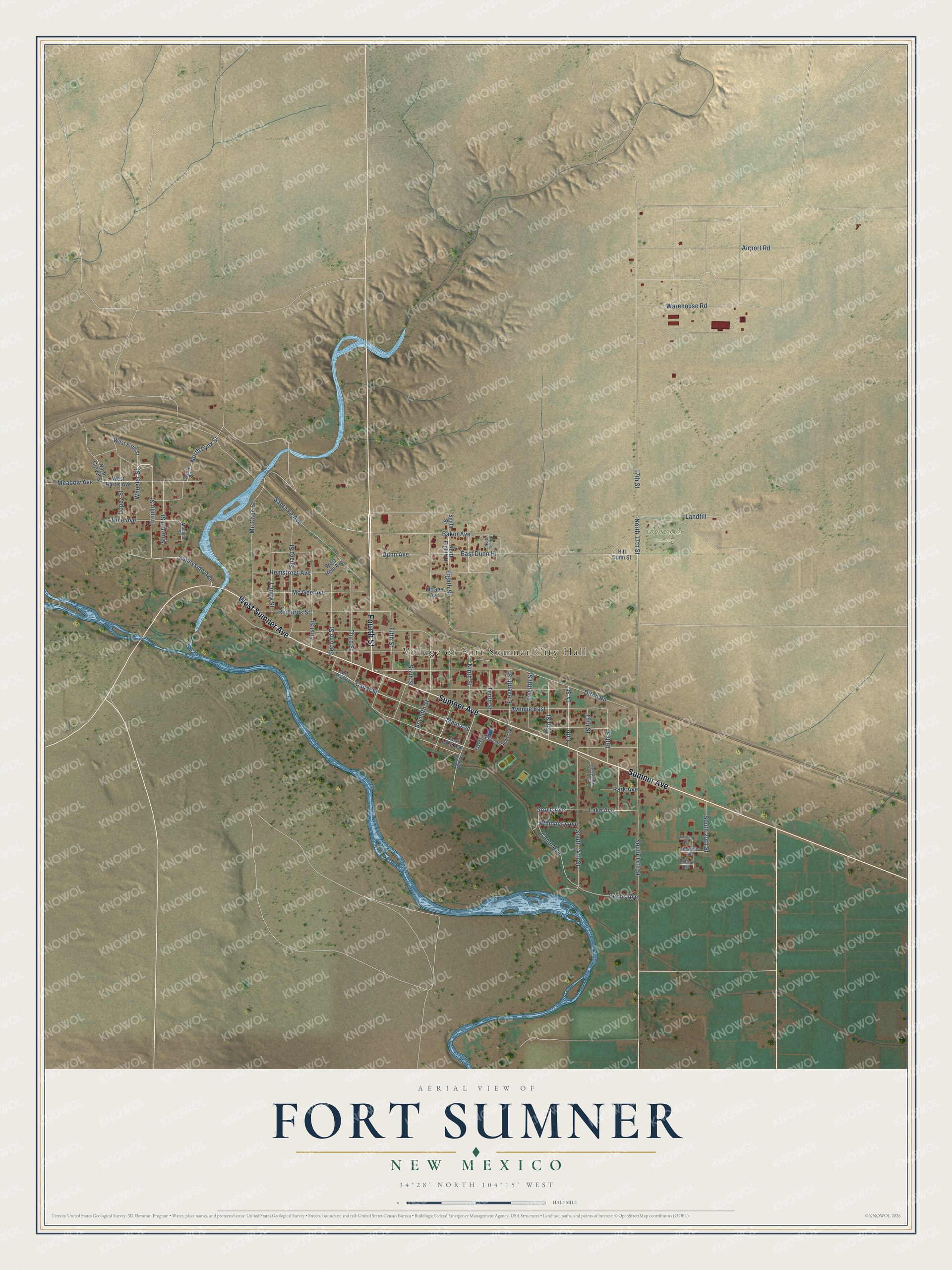 Watermarked full-map preview of Fort Sumner, New Mexico
