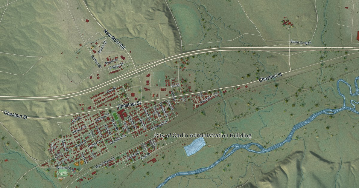 Map of Carlin, Nevada in 2026