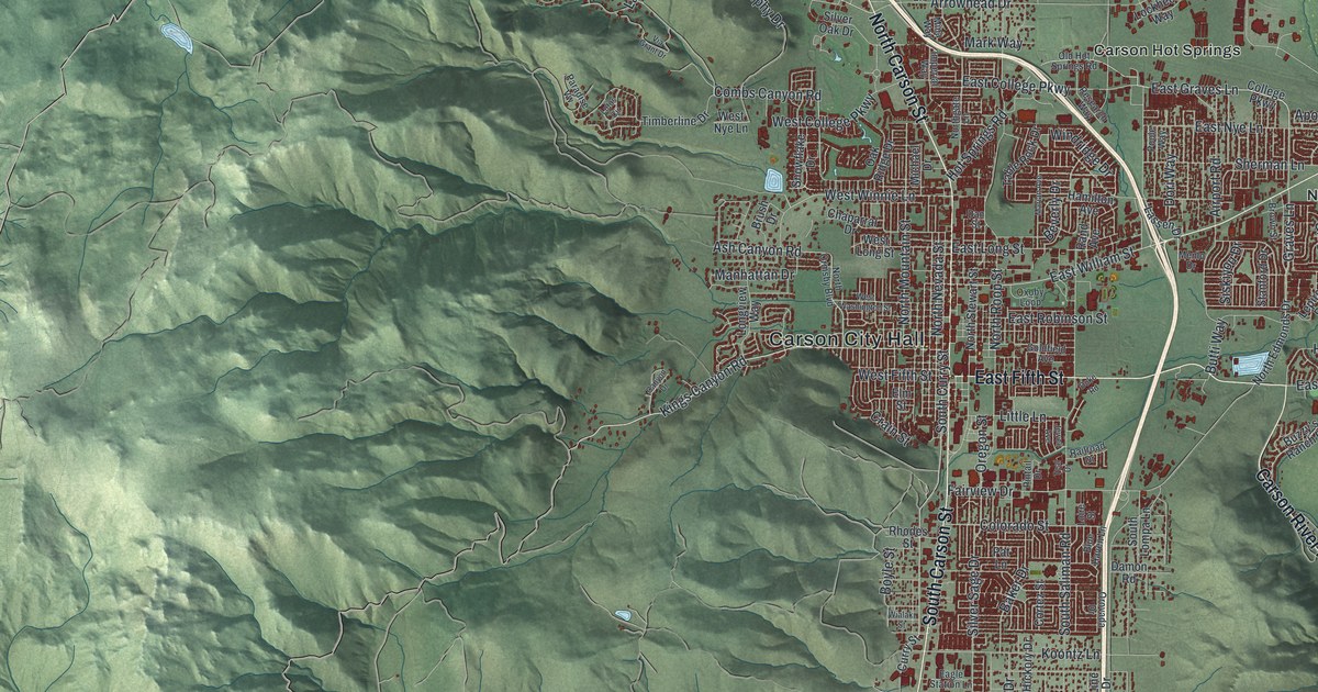 Map of Carson City, Nevada in 2026