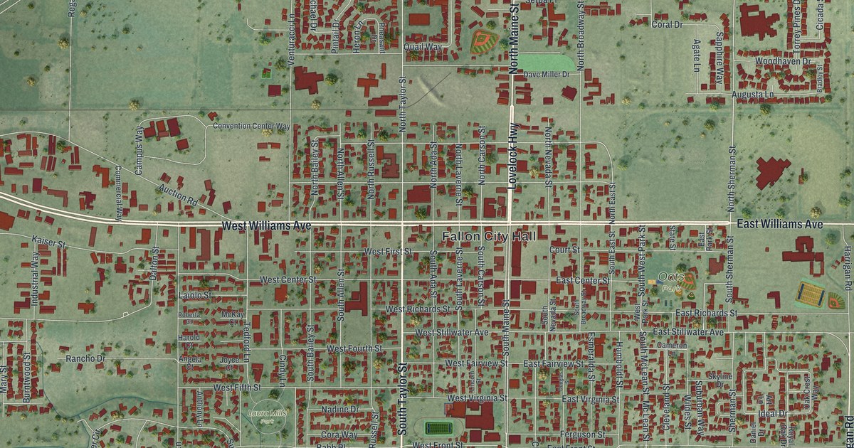 Map of Fallon, Nevada in 2026