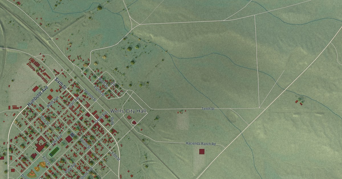 Map of Wells, Nevada in 2026