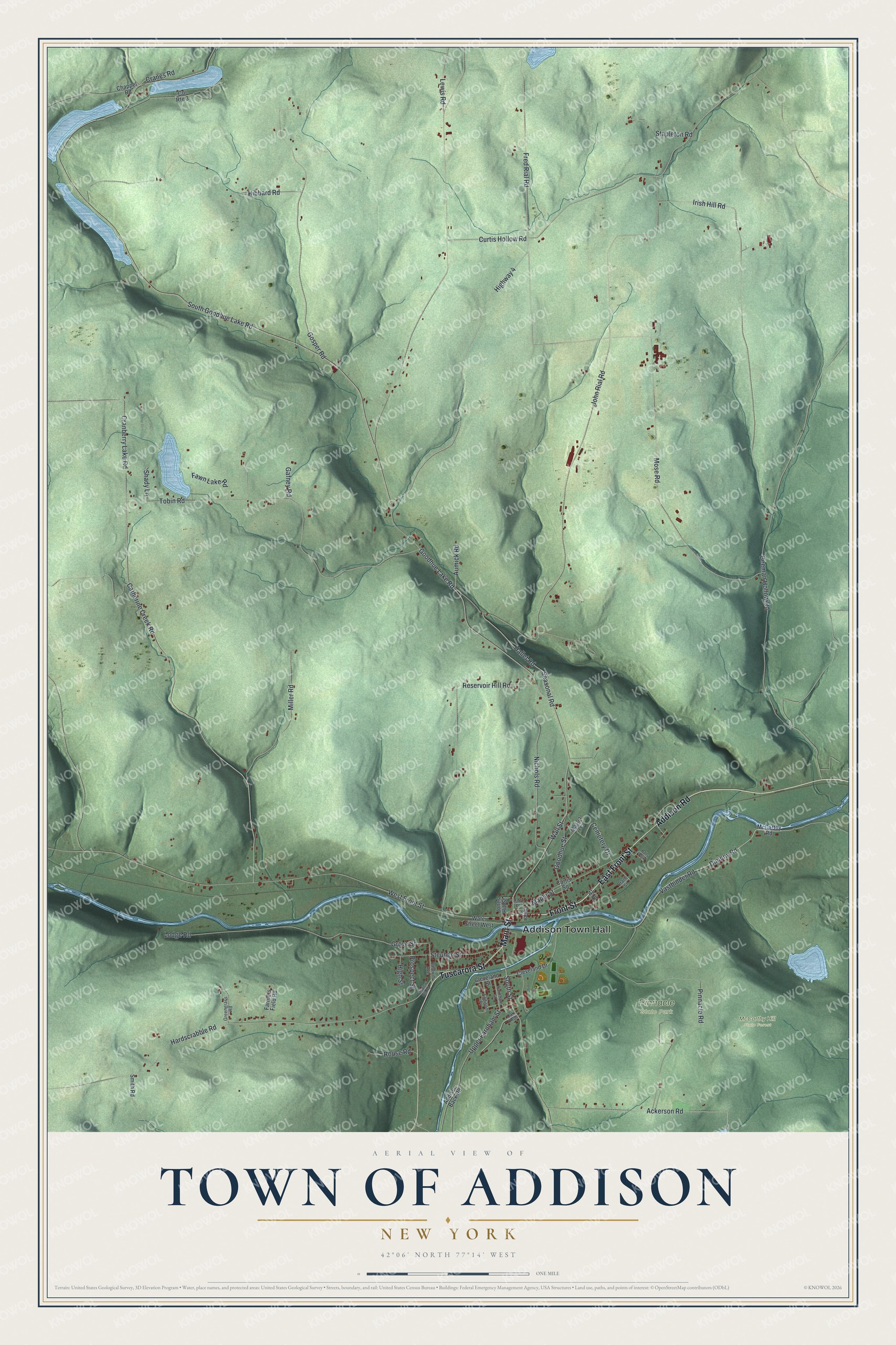 Watermarked full-map preview of Addison, New York