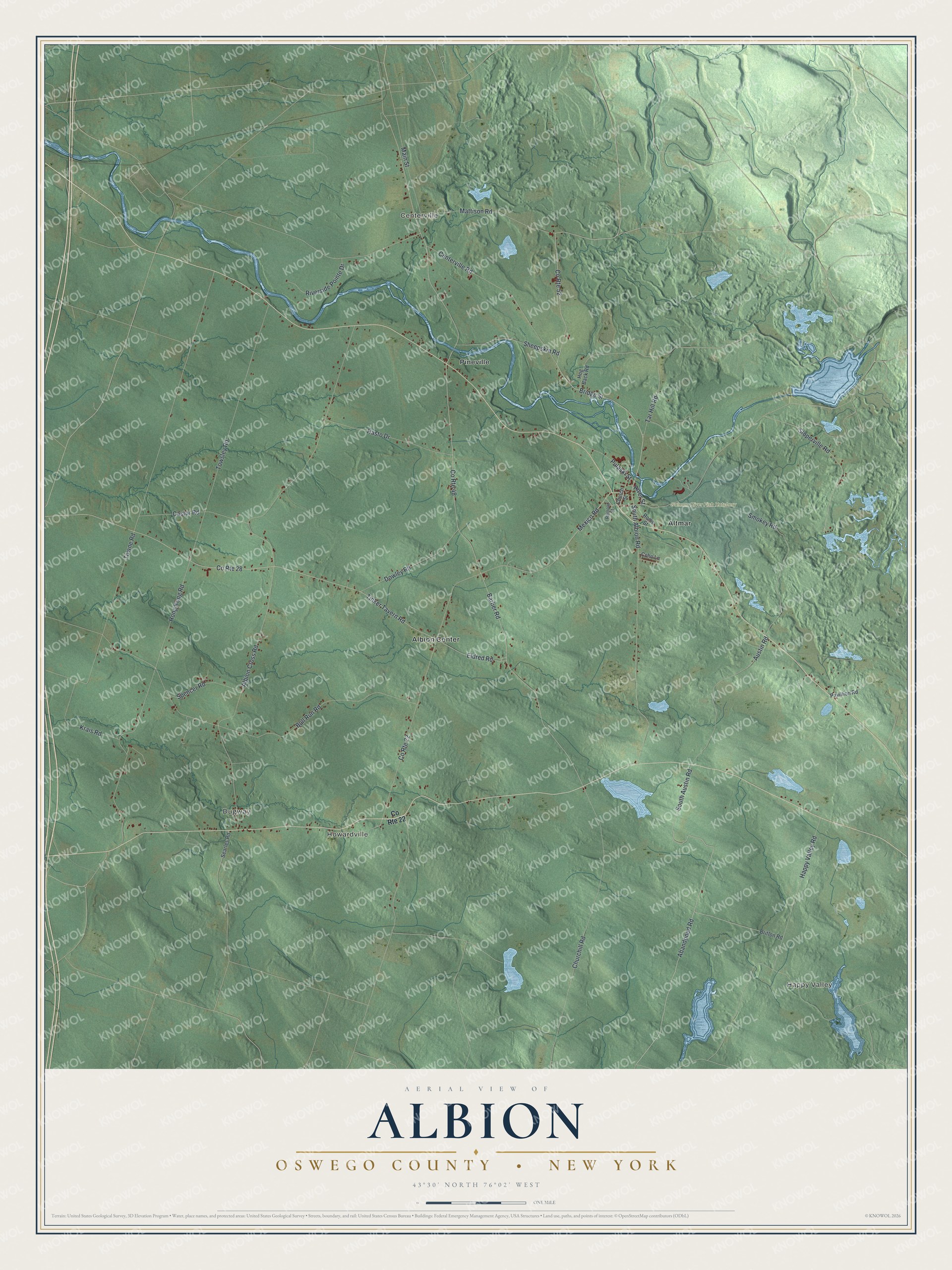 Watermarked full-map preview of Albion, New York