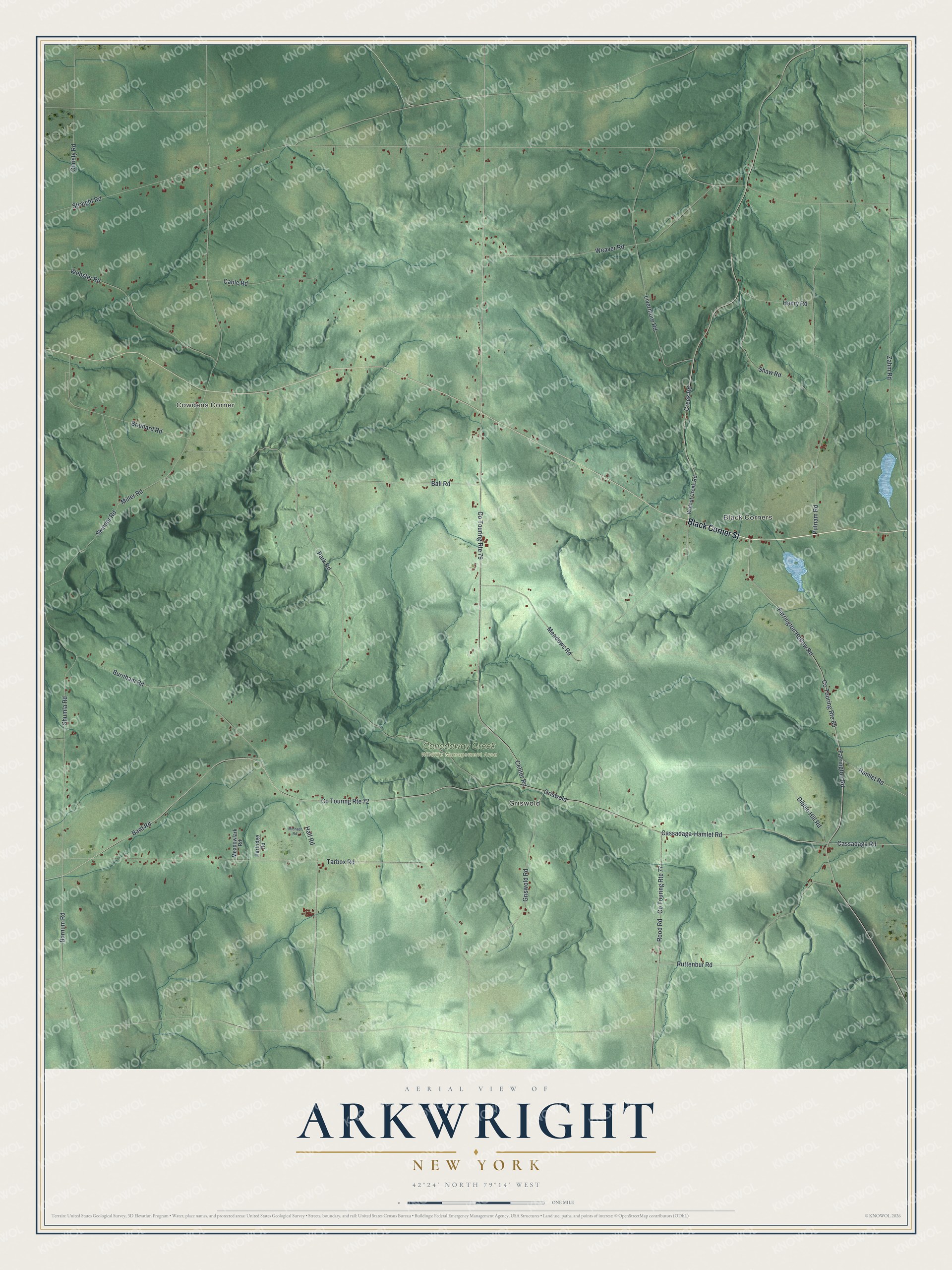 Watermarked full-map preview of Arkwright, New York