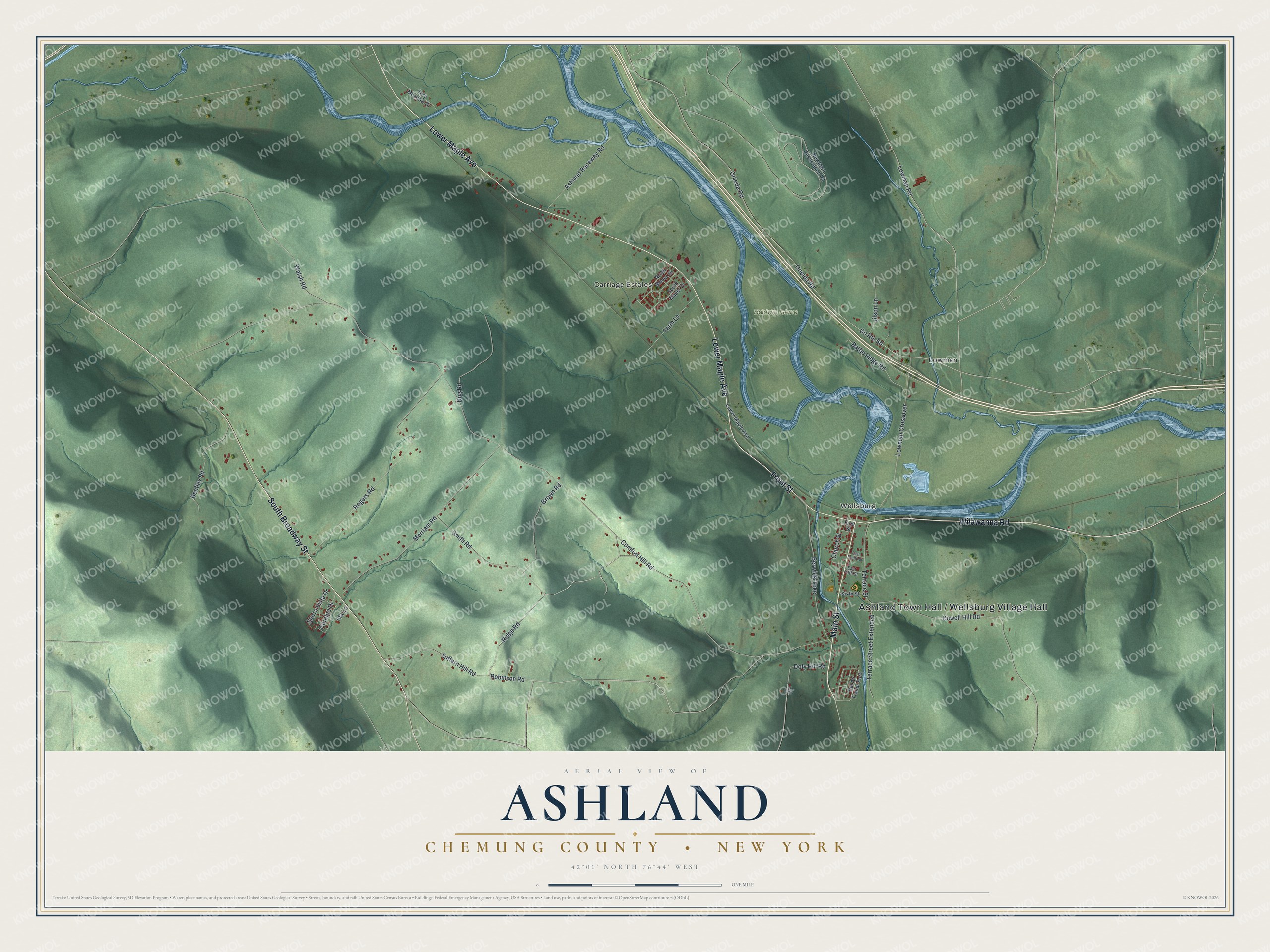 Watermarked full-map preview of Ashland, New York