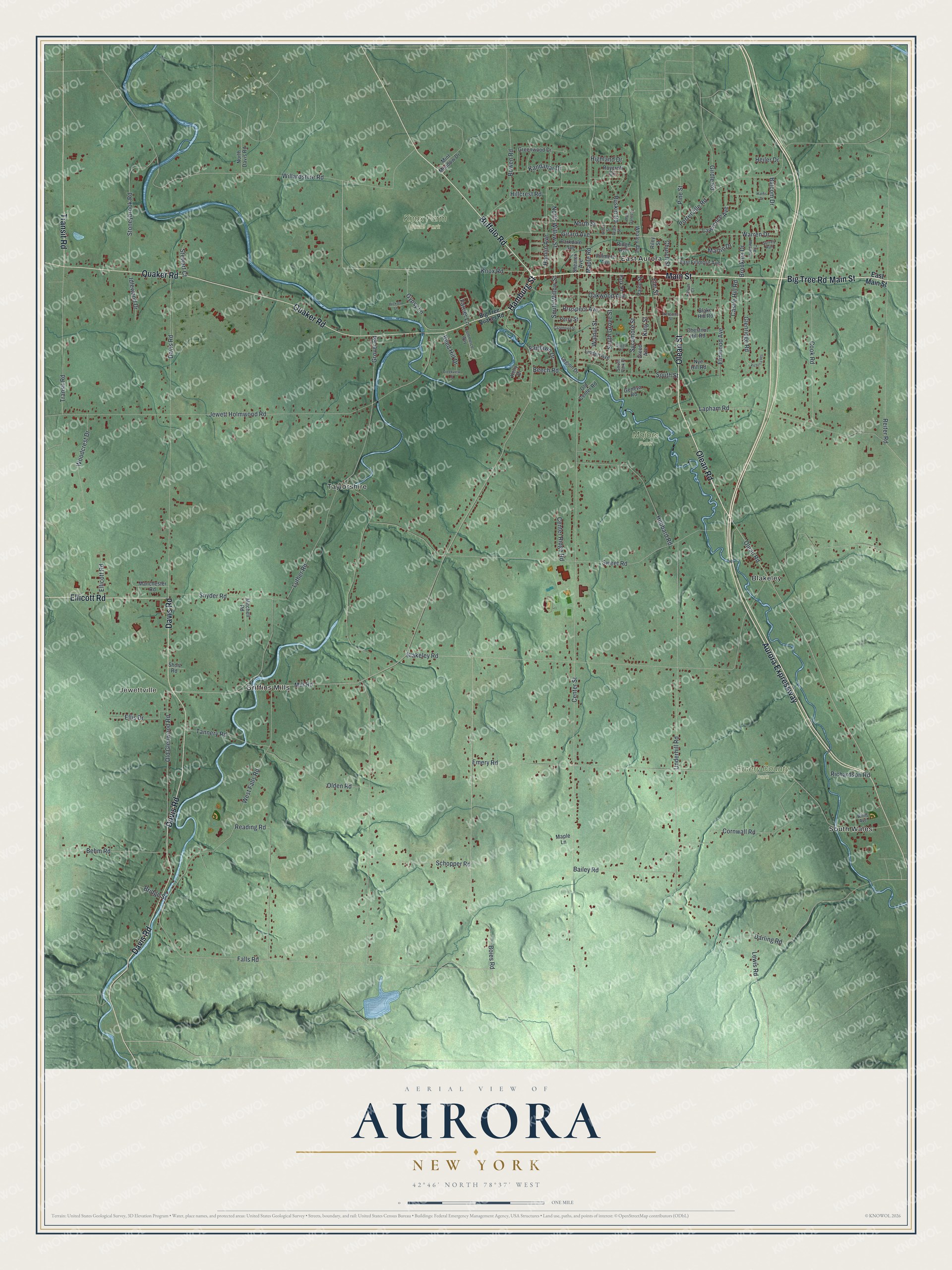 Watermarked full-map preview of Aurora, New York