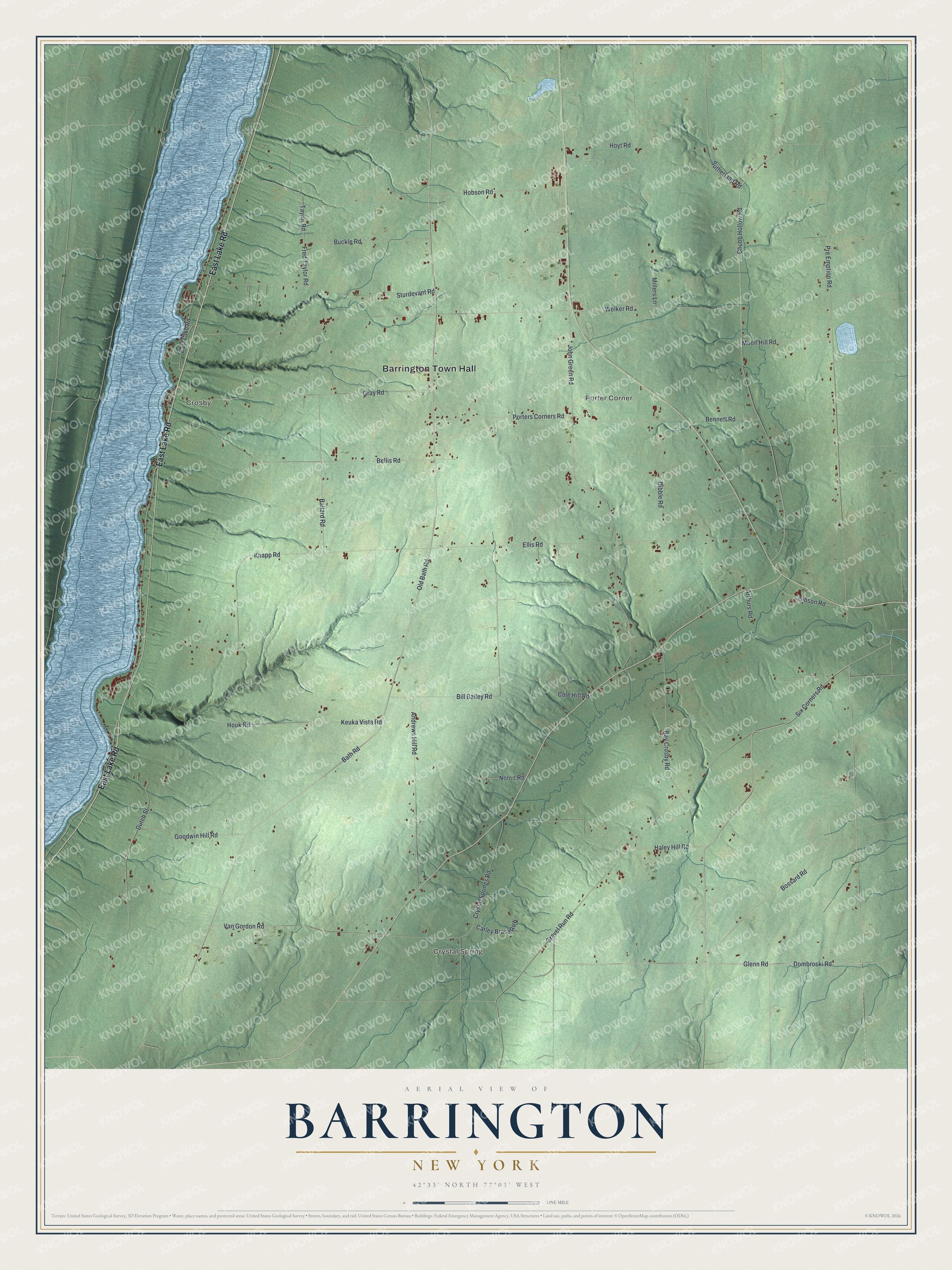 Watermarked full-map preview of Barrington, New York