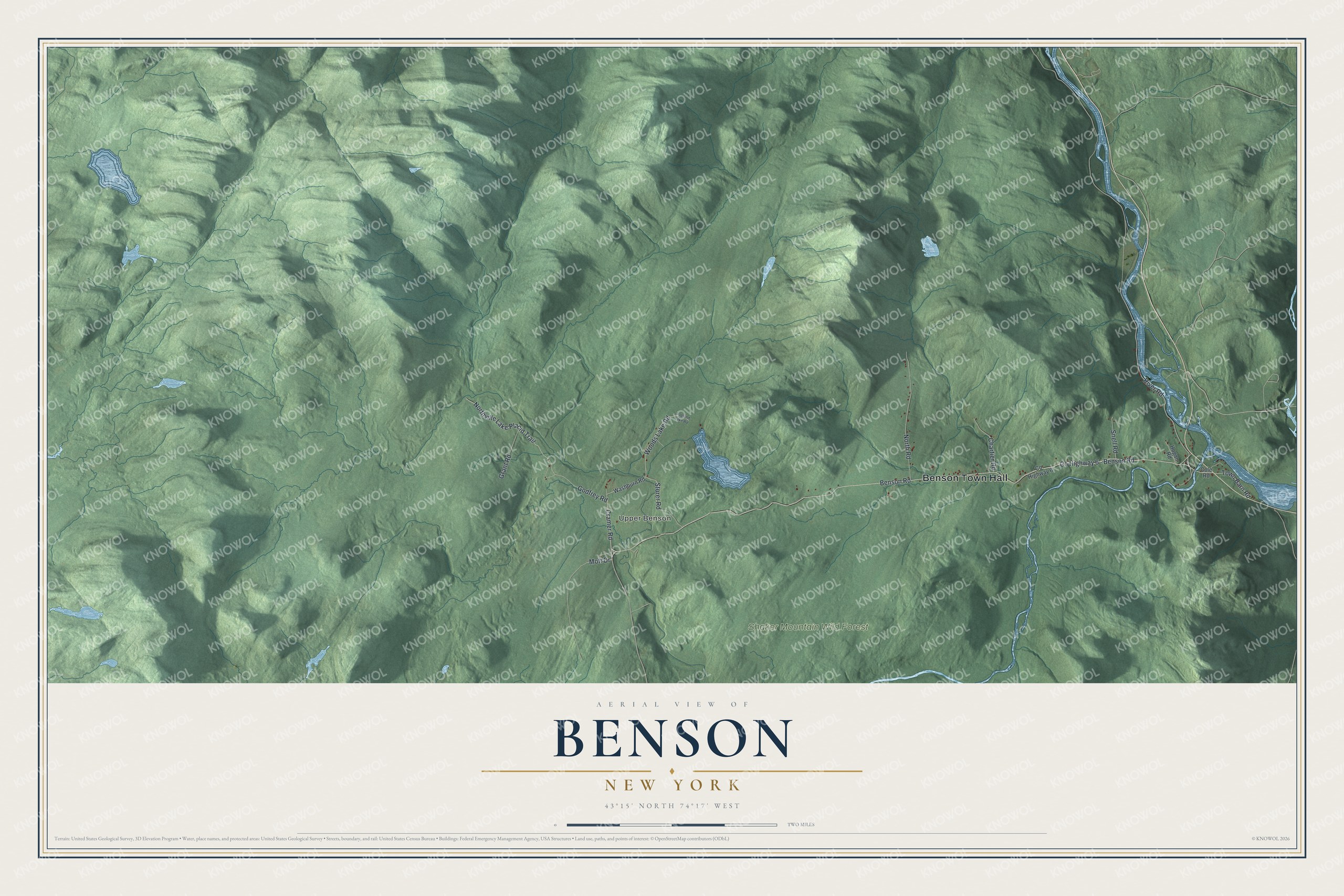 Watermarked full-map preview of Benson, New York