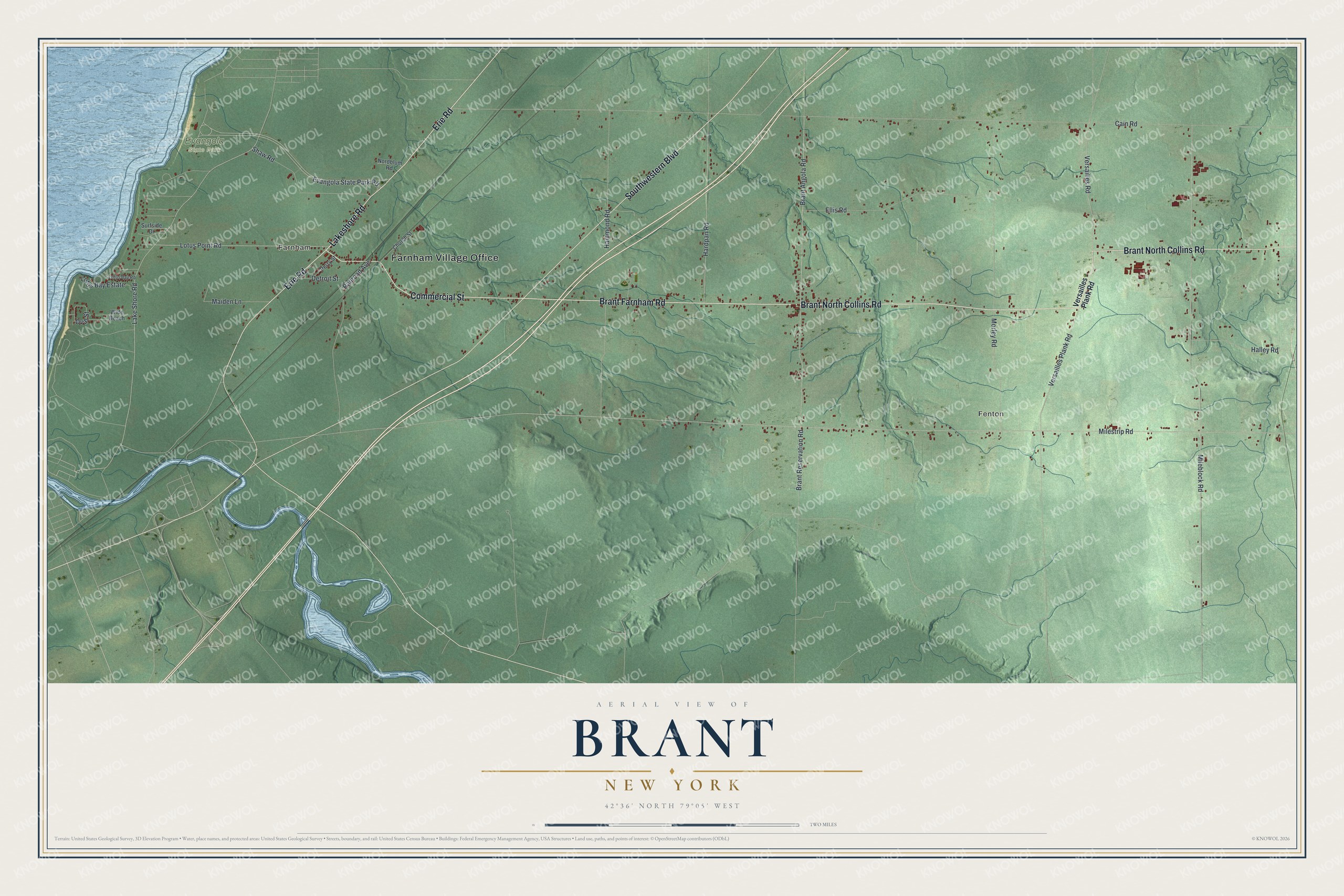 Watermarked full-map preview of Brant, New York