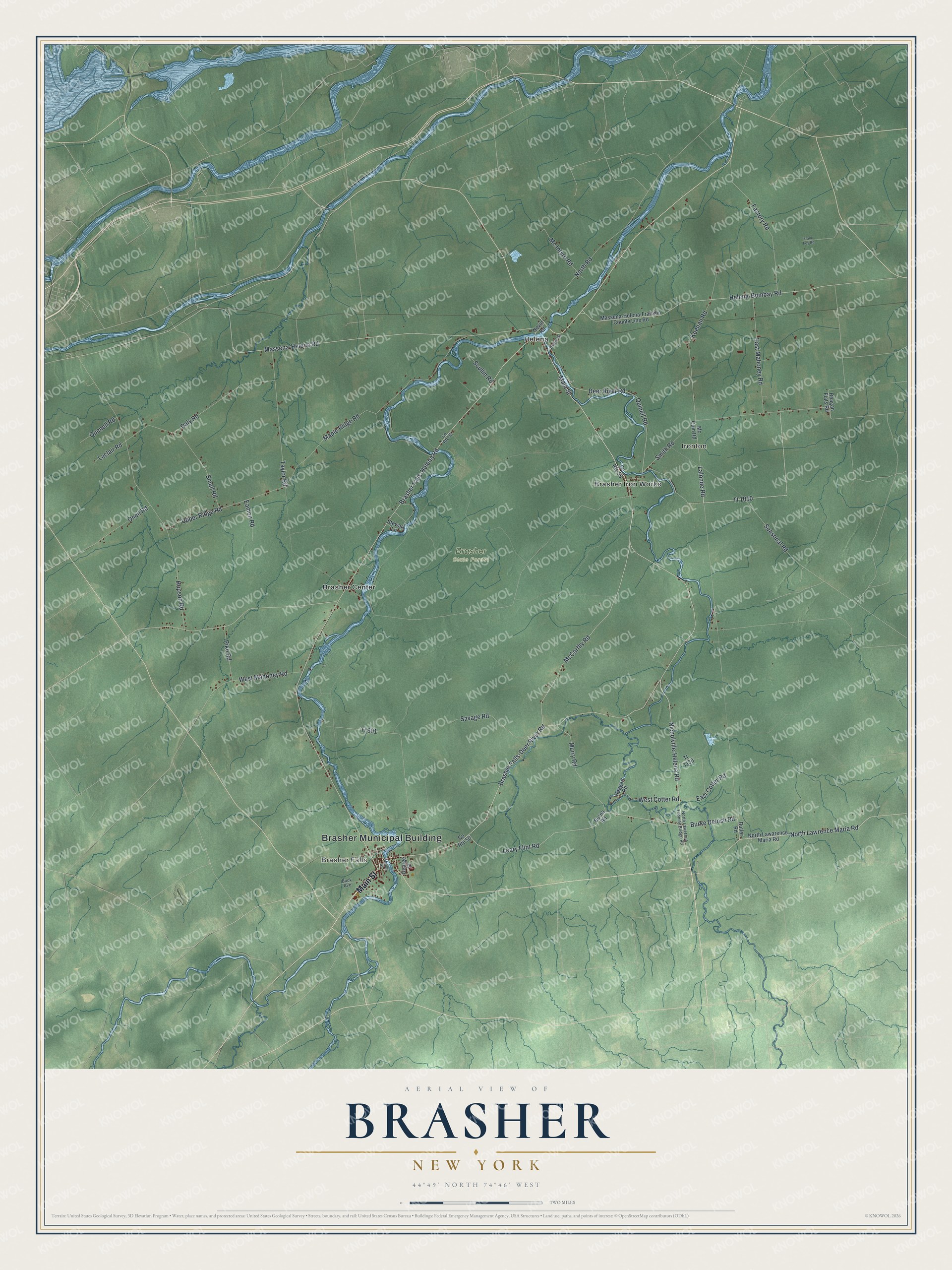 Watermarked full-map preview of Brasher, New York
