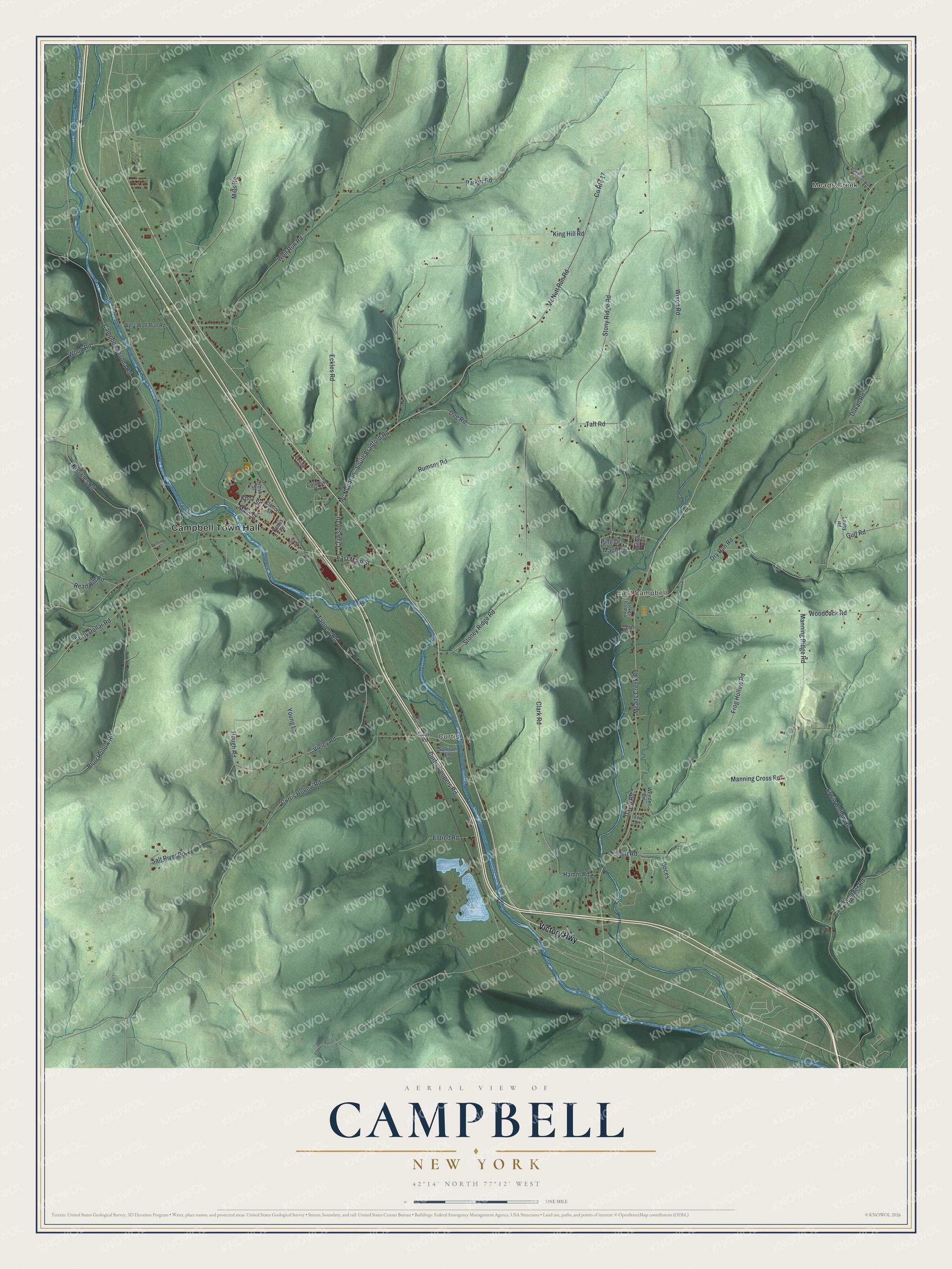 Watermarked full-map preview of Campbell, New York