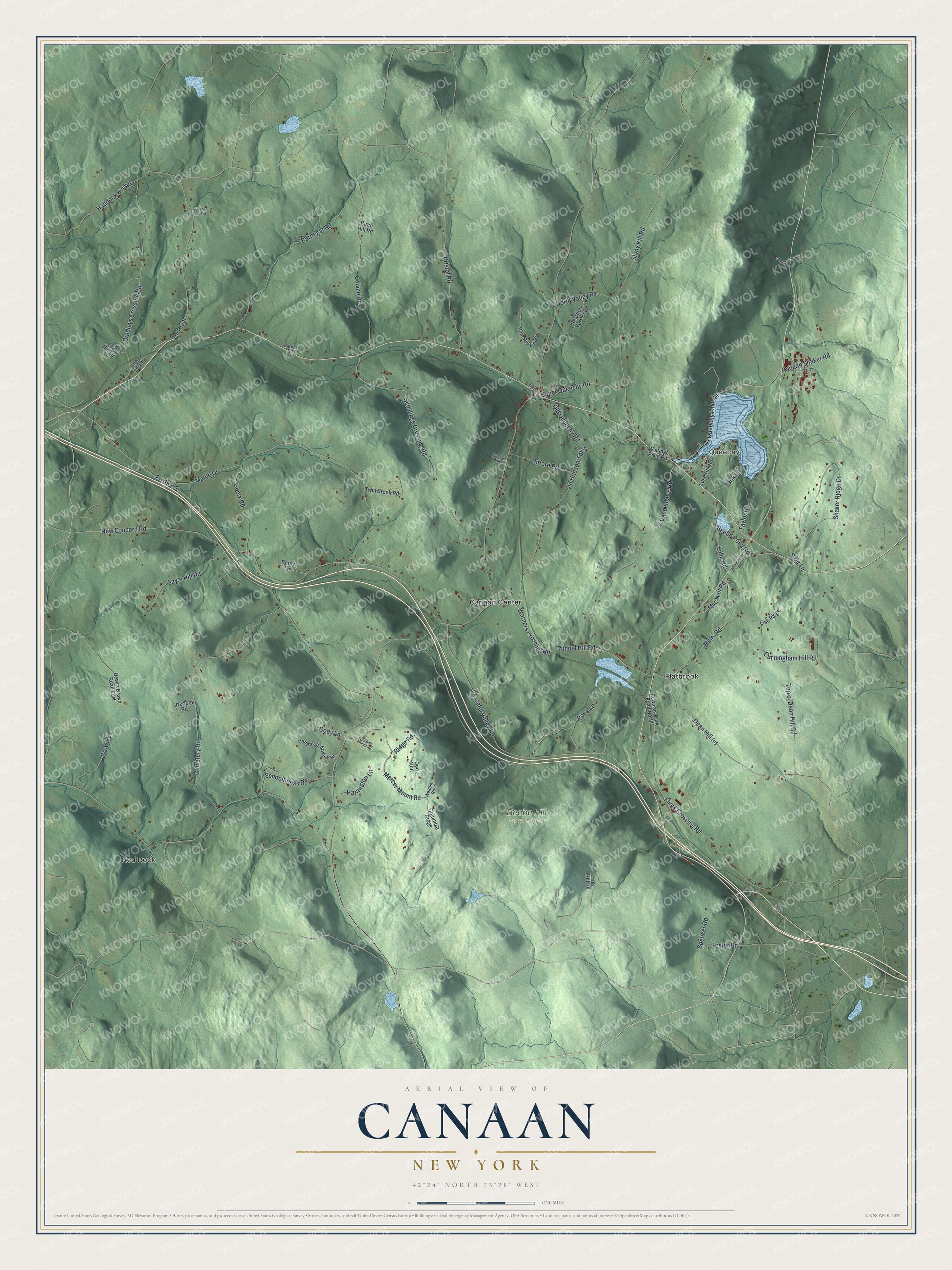 Watermarked full-map preview of Canaan, New York