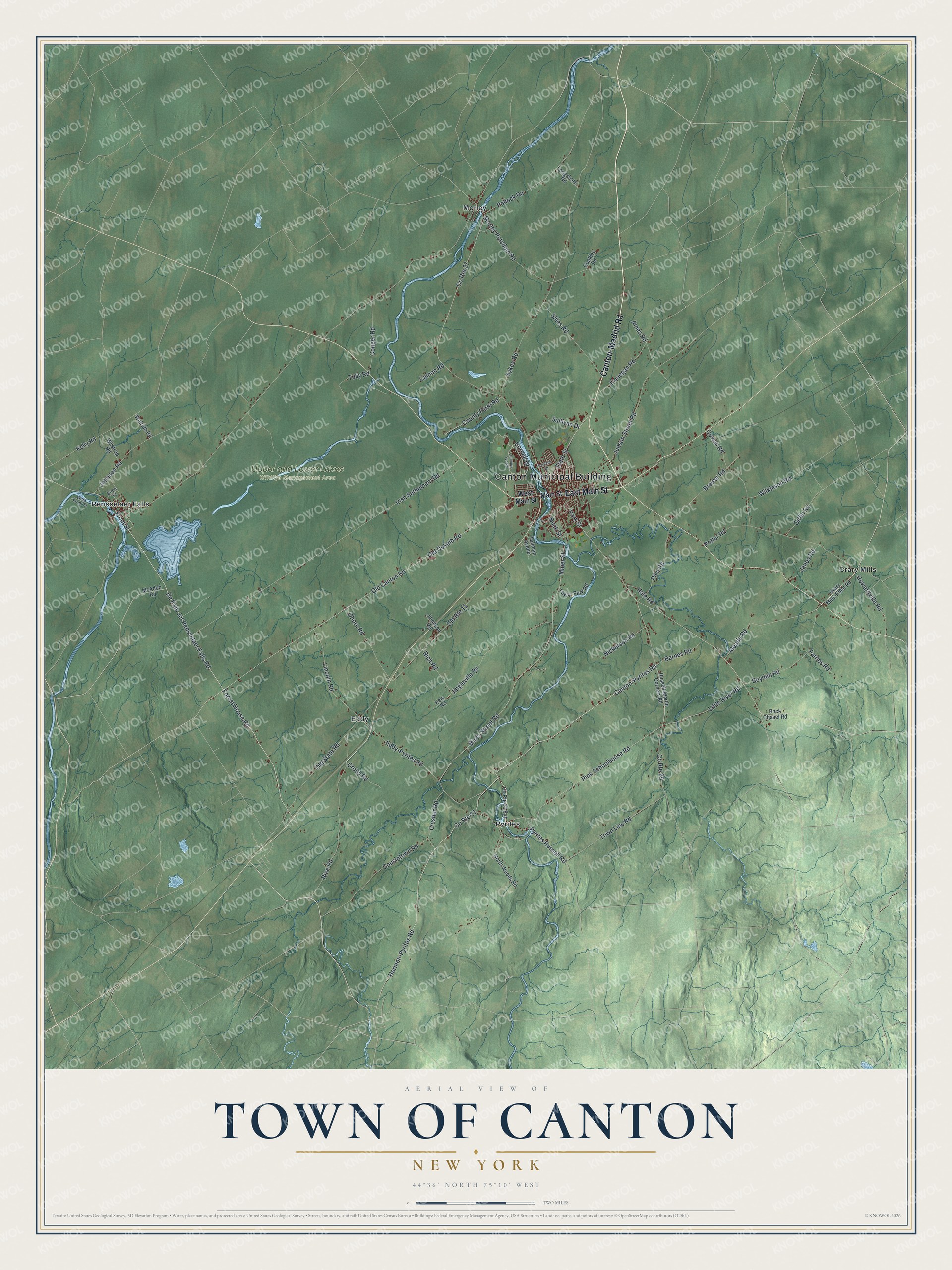 Watermarked full-map preview of Canton, New York