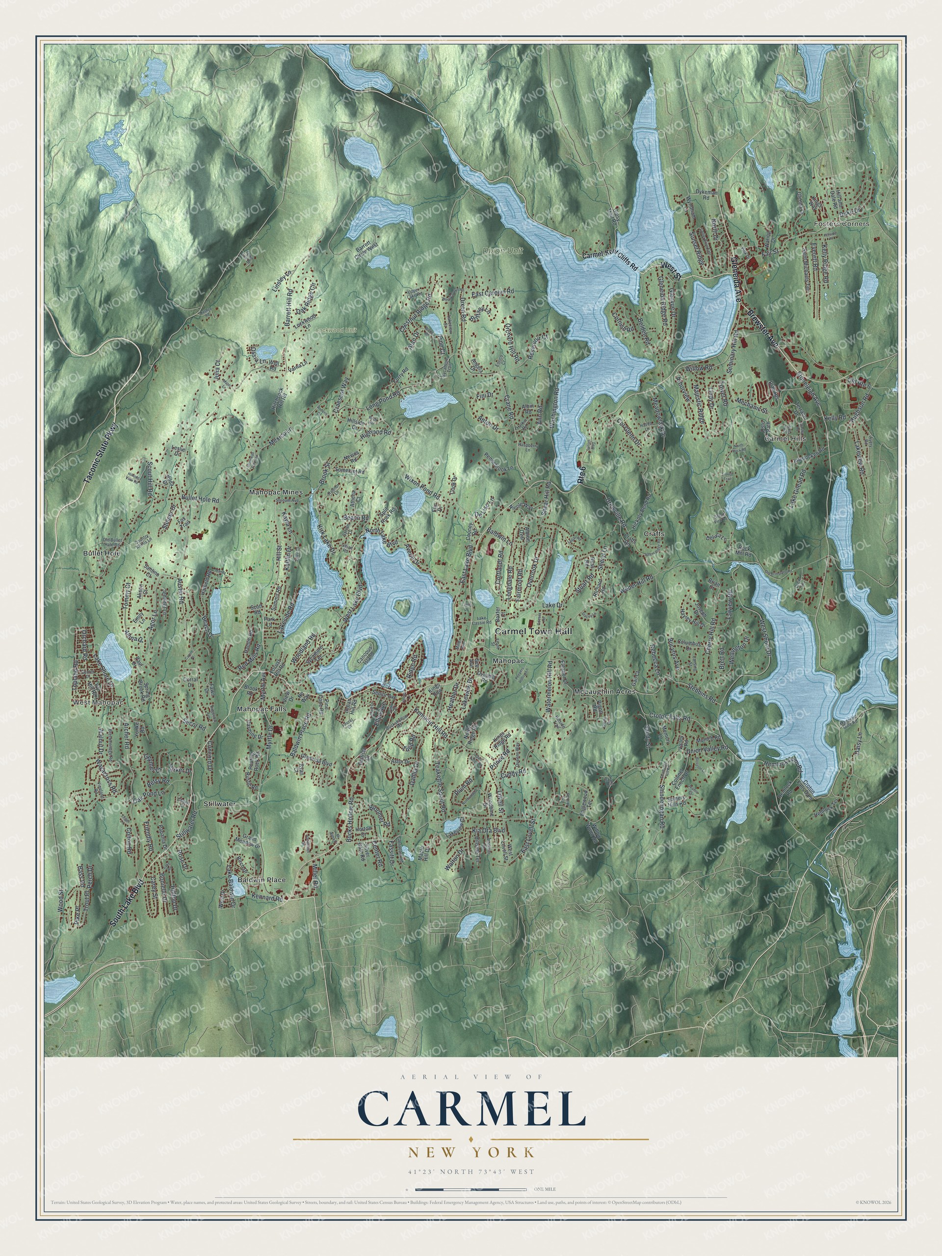Watermarked full-map preview of Carmel, New York