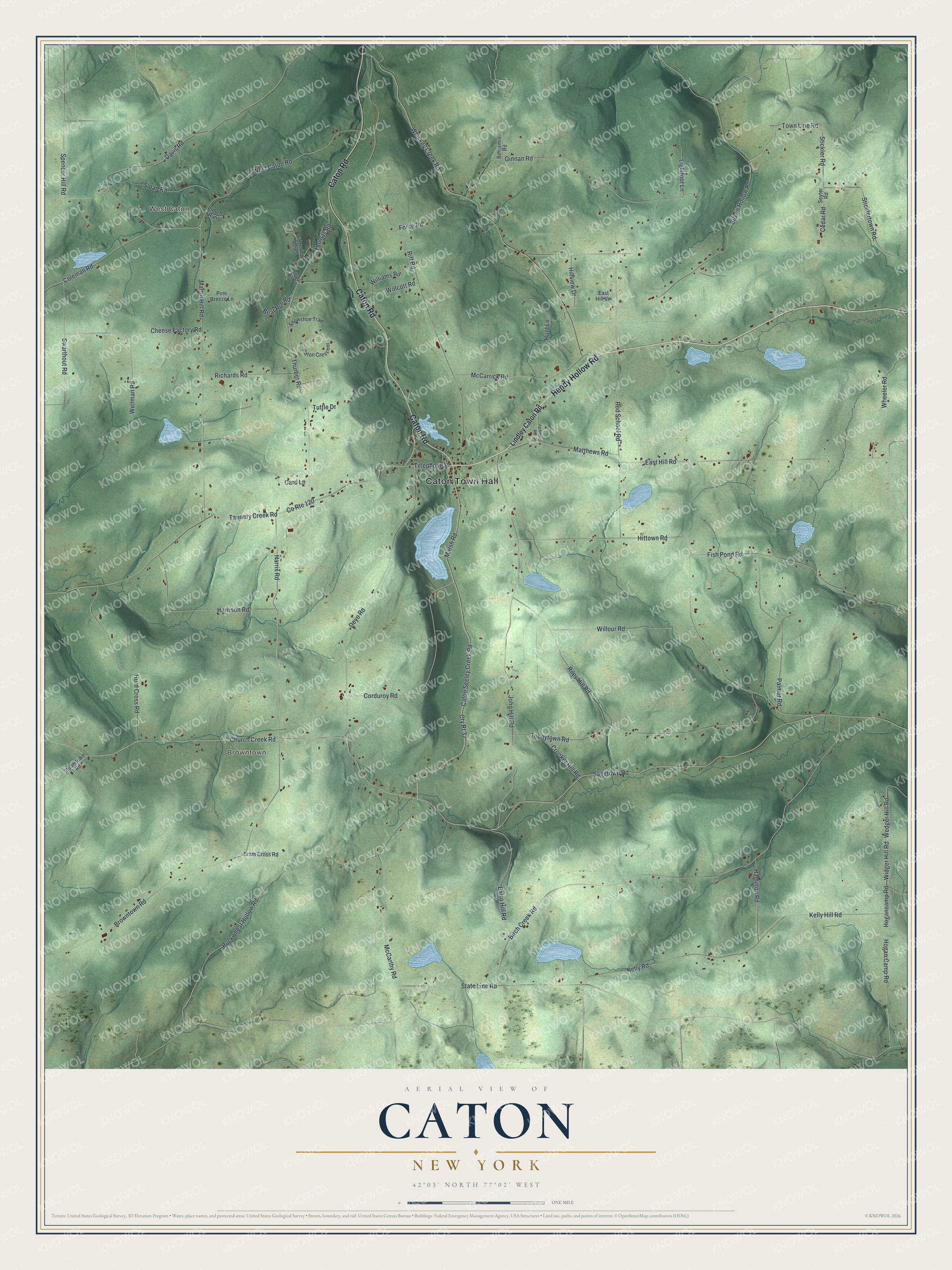Watermarked full-map preview of Caton, New York