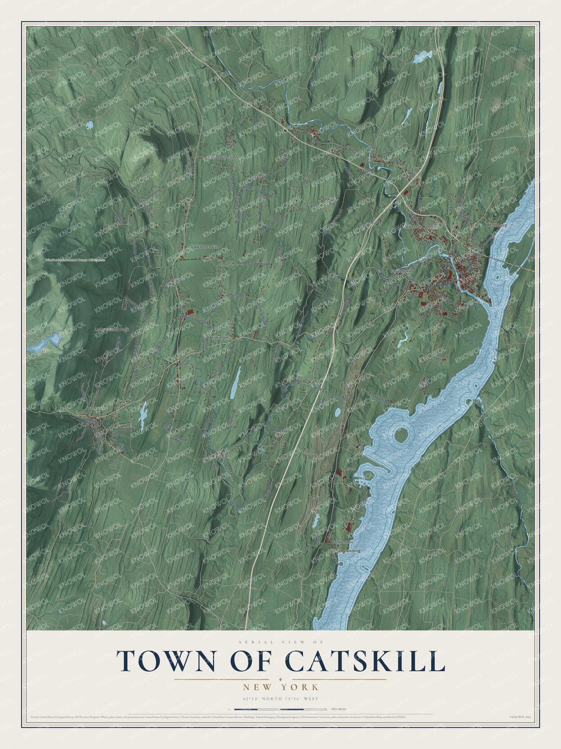 Watermarked full-map preview of Catskill, New York