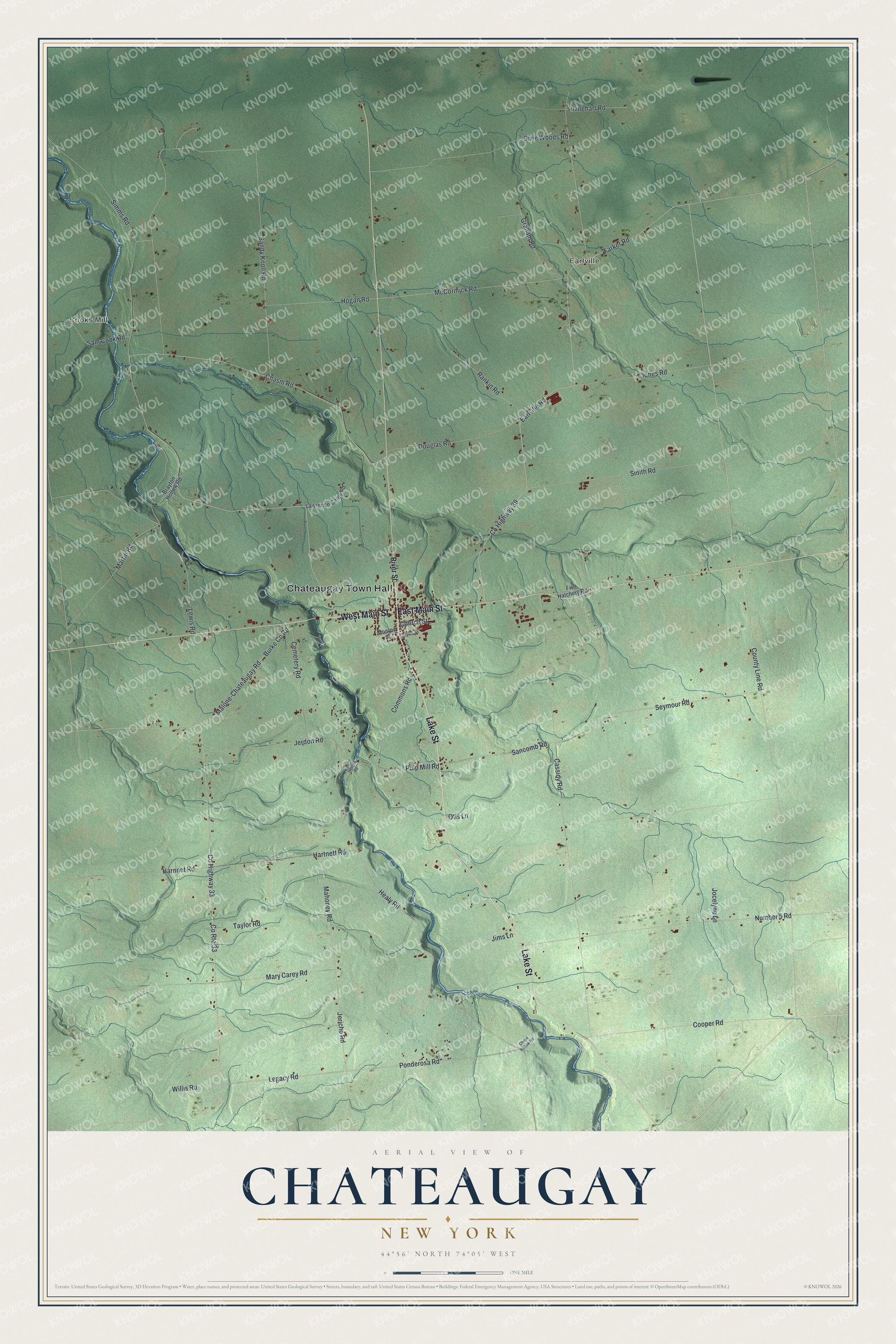 Watermarked full-map preview of Chateaugay, New York