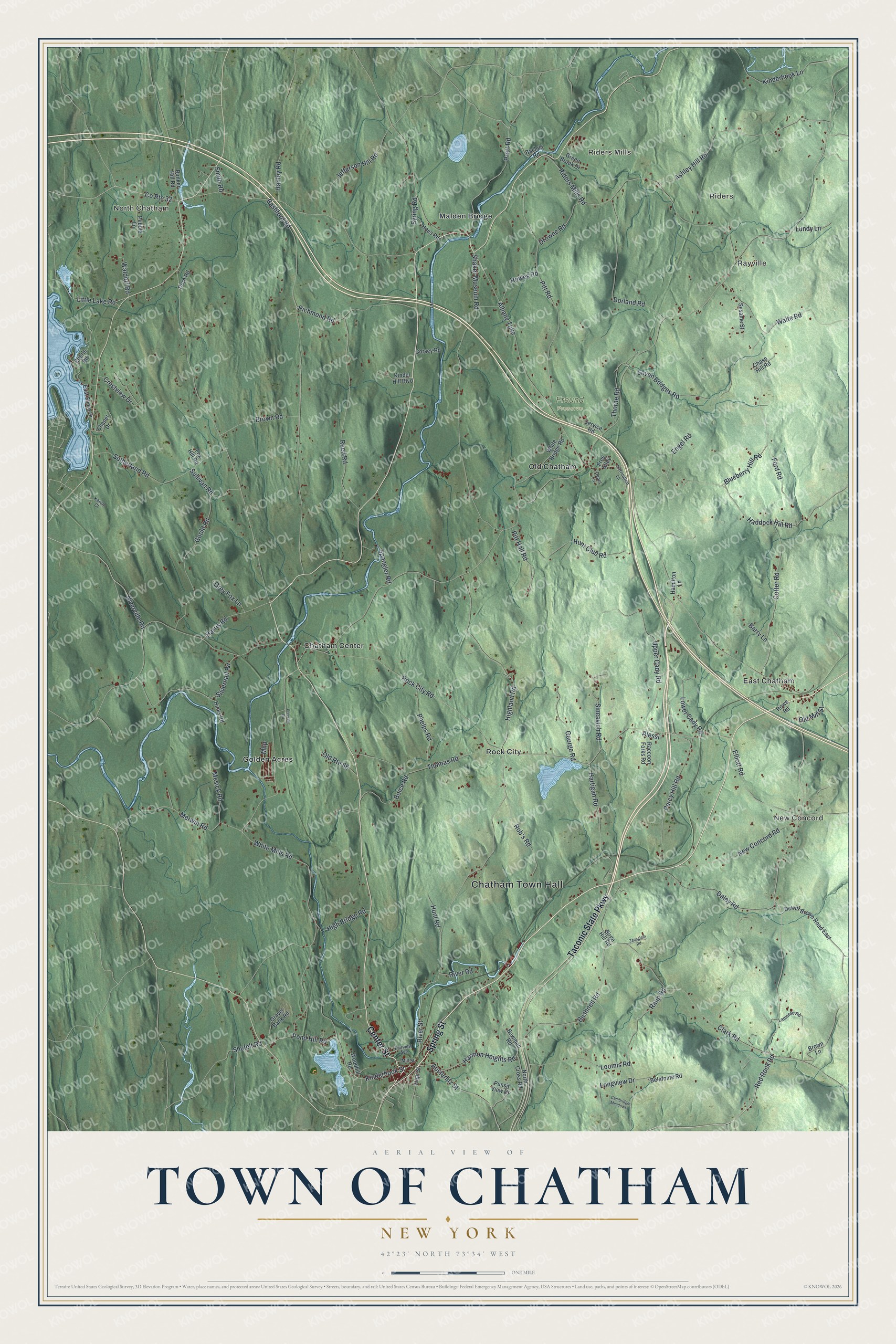 Watermarked full-map preview of Chatham, New York