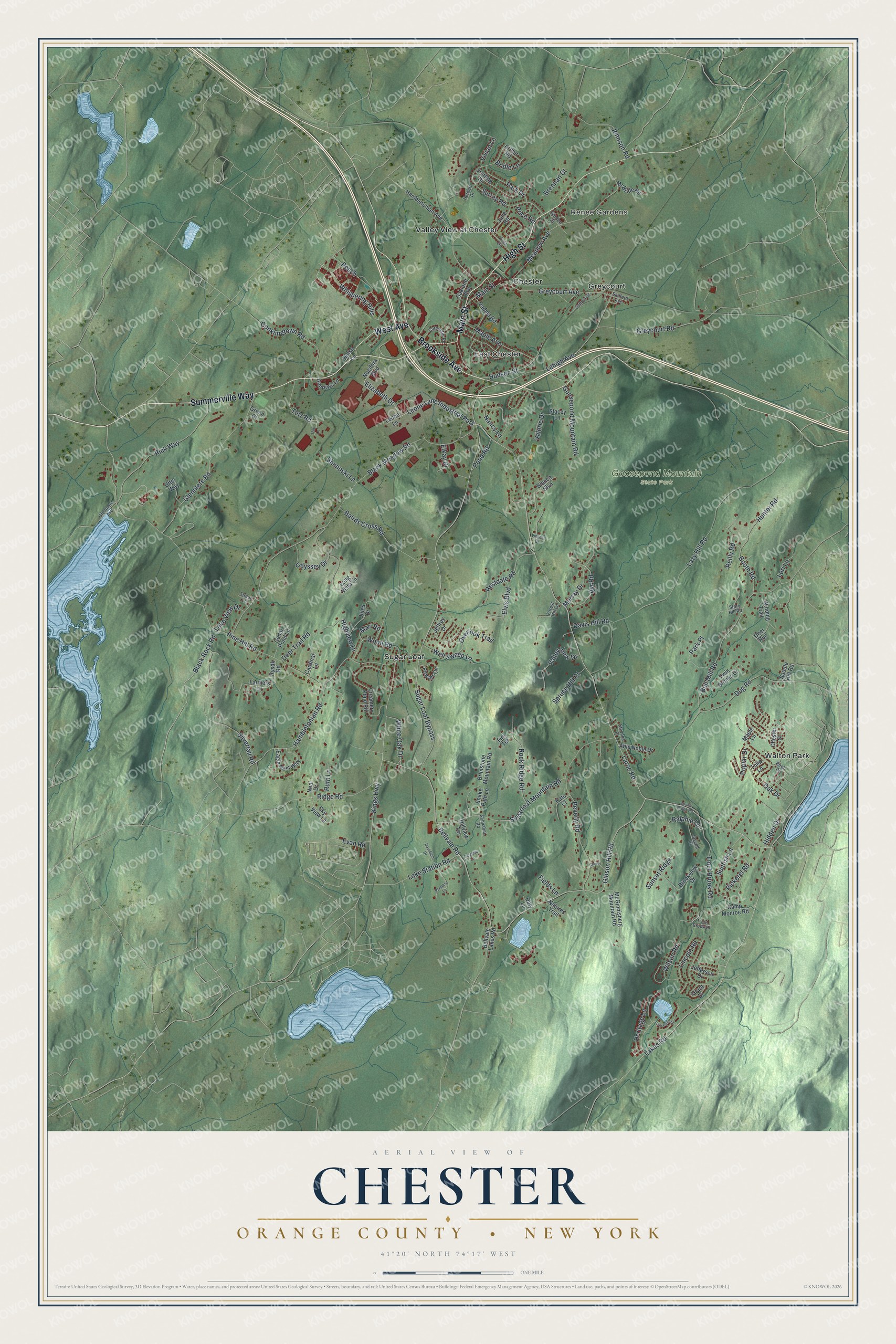 Watermarked full-map preview of Chester, New York