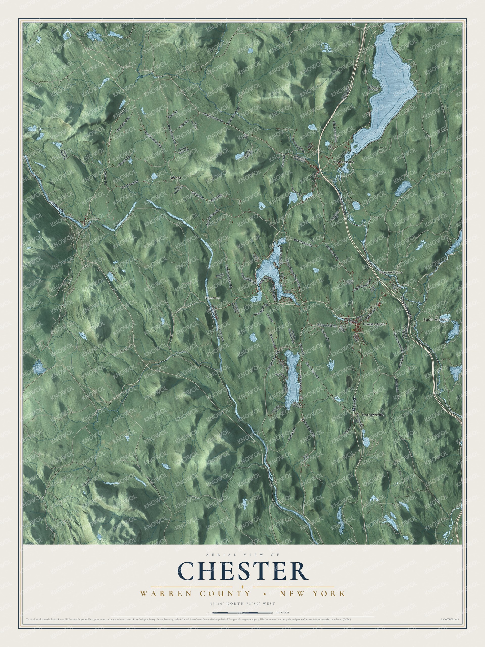 Watermarked full-map preview of Chester, New York