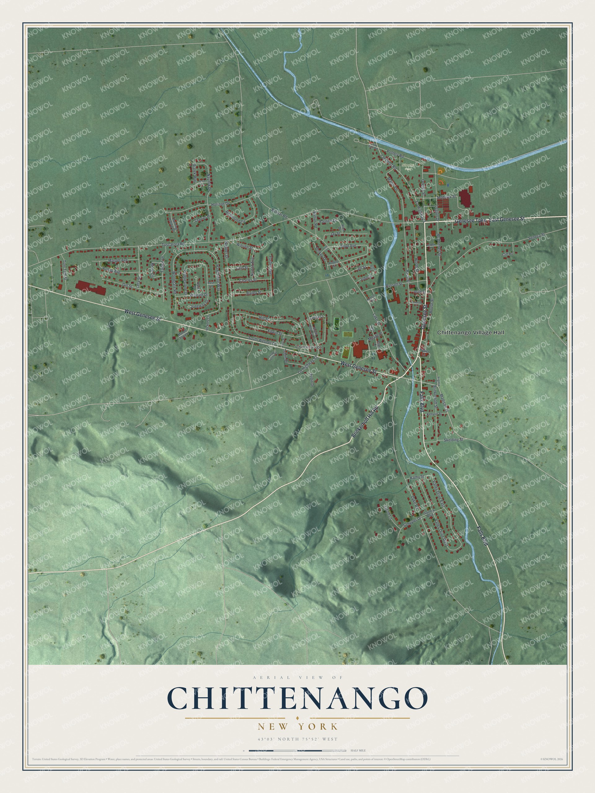 Watermarked full-map preview of Chittenango, New York
