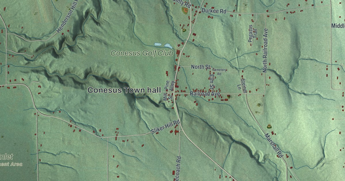 Map of Conesus, New York, Drawn Like an Old Atlas