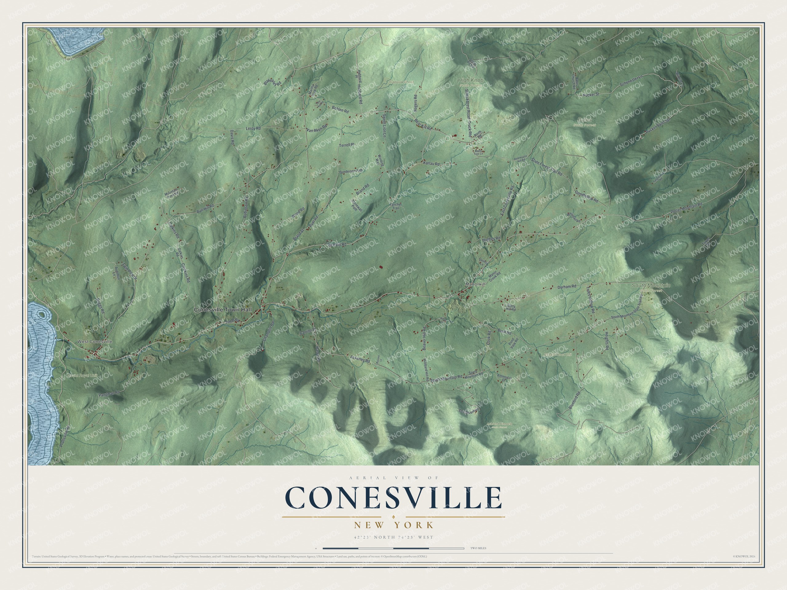 Watermarked full-map preview of Conesville, New York
