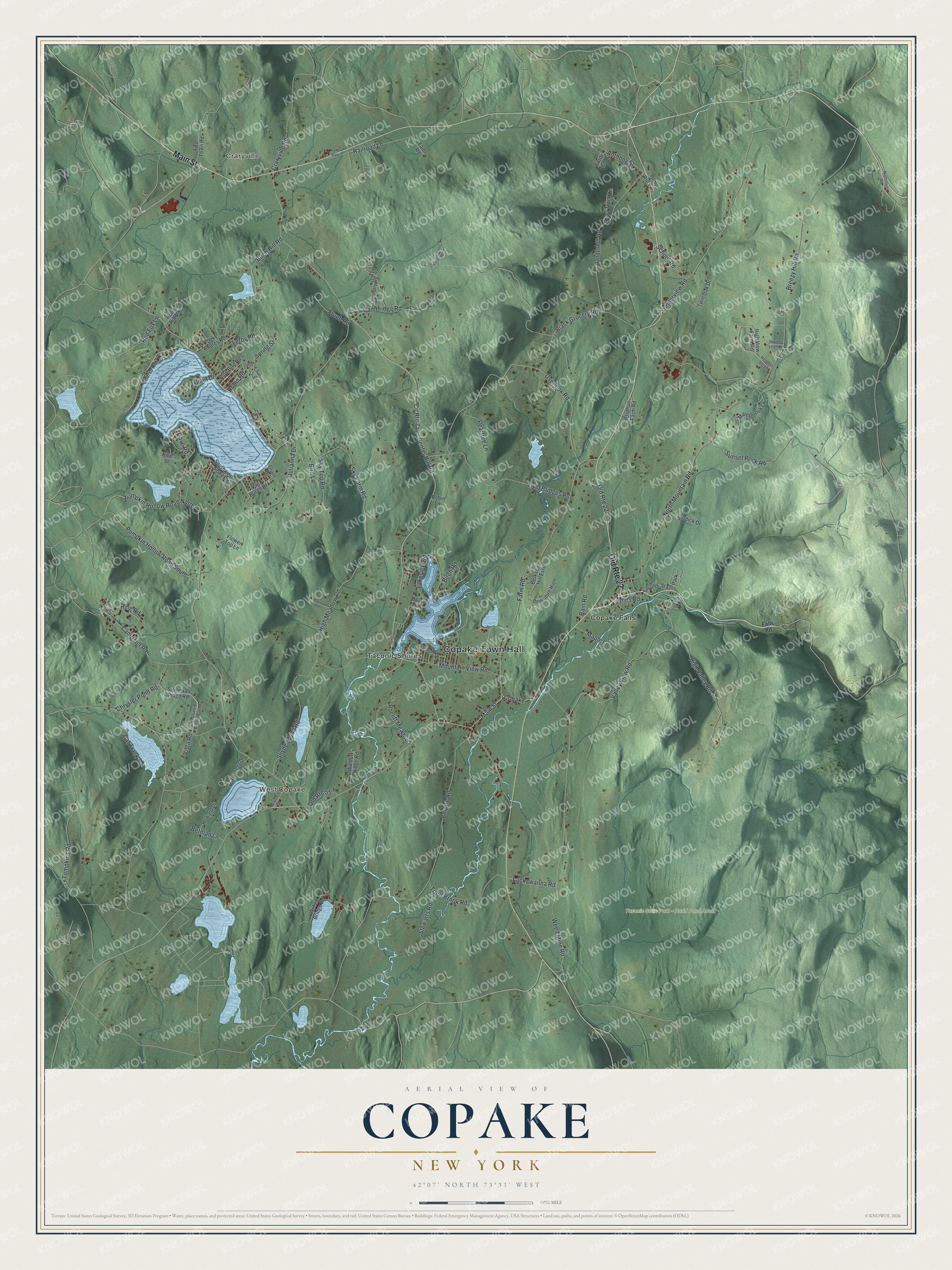 Watermarked full-map preview of Copake, New York