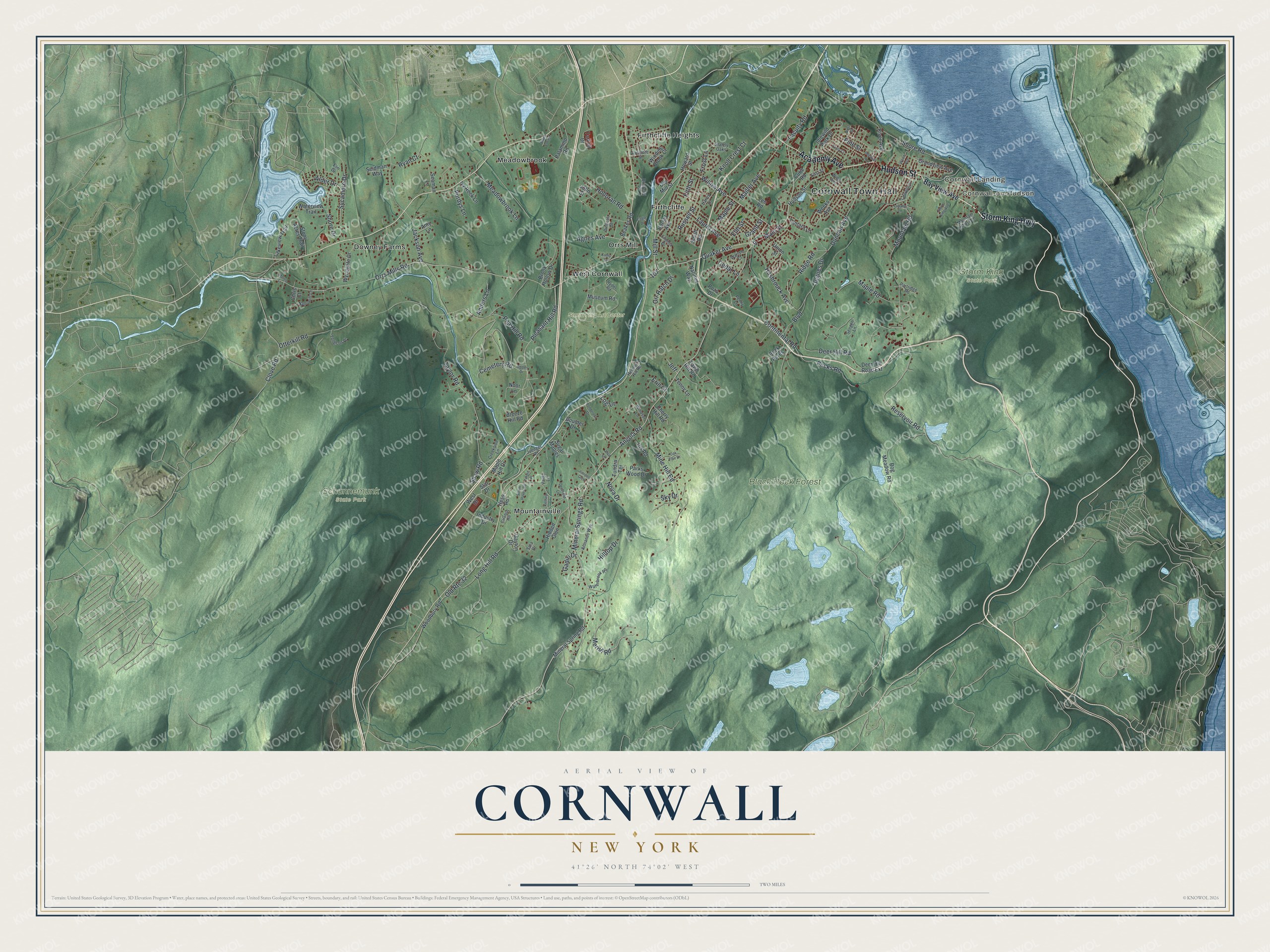 Watermarked full-map preview of Cornwall, New York