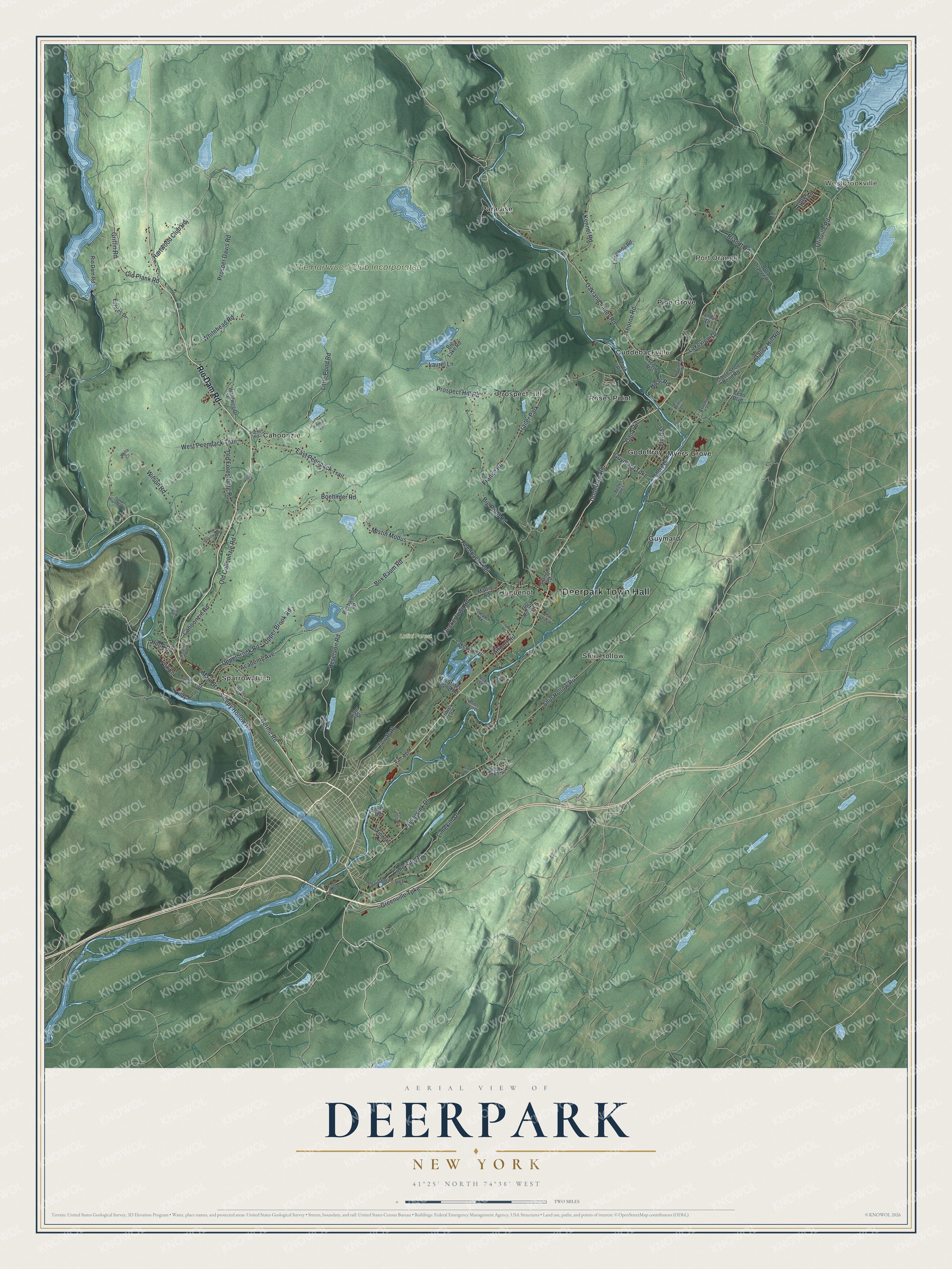 Watermarked full-map preview of Deerpark, New York