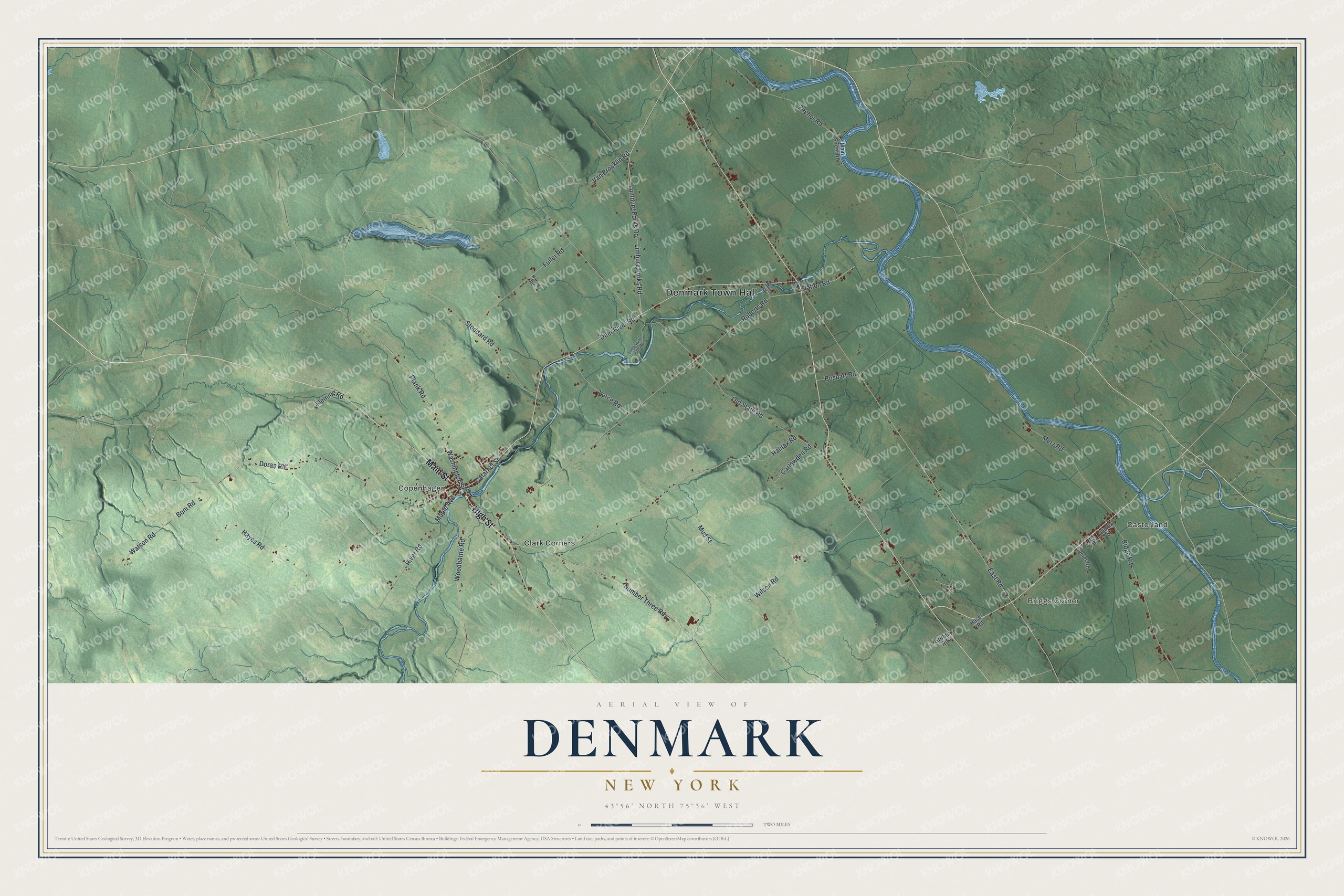 Watermarked full-map preview of Denmark, New York