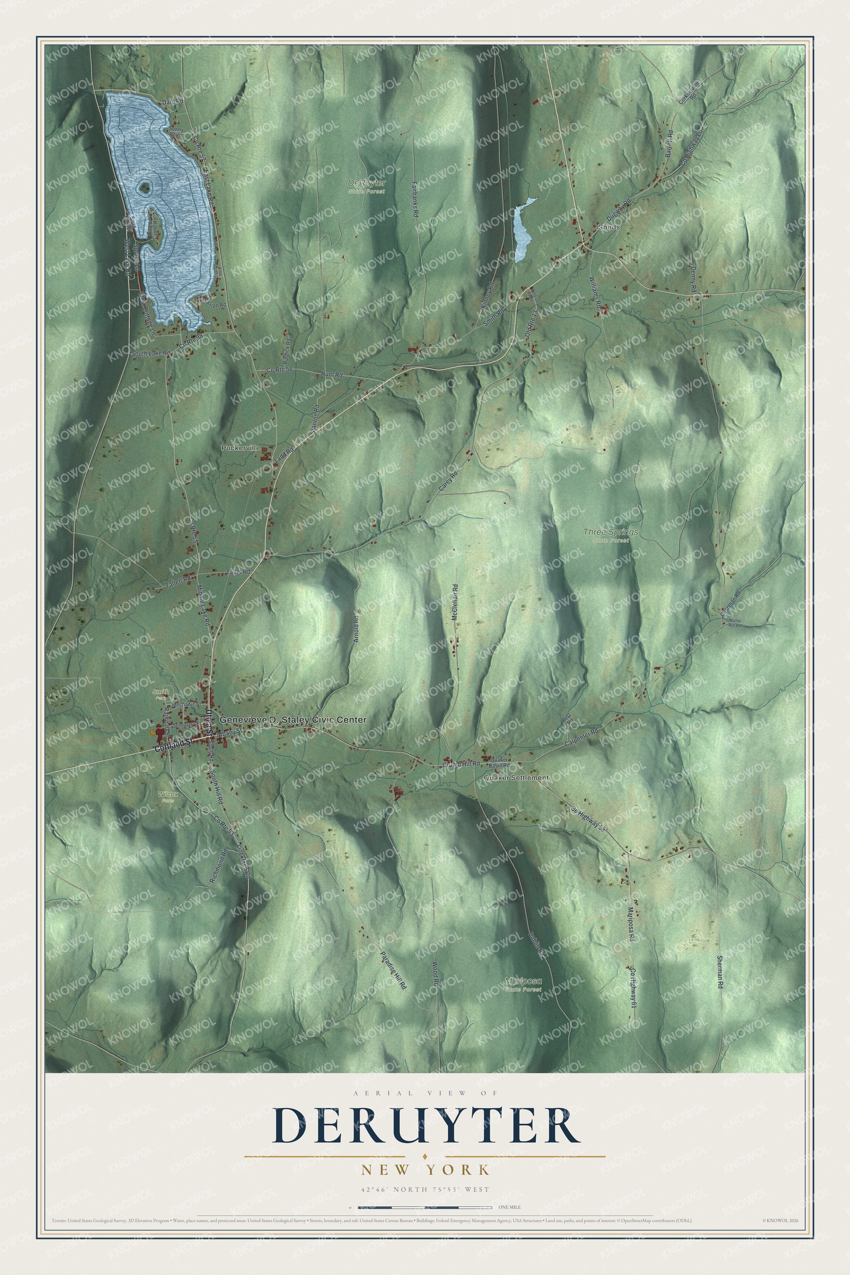 Watermarked full-map preview of DeRuyter, New York