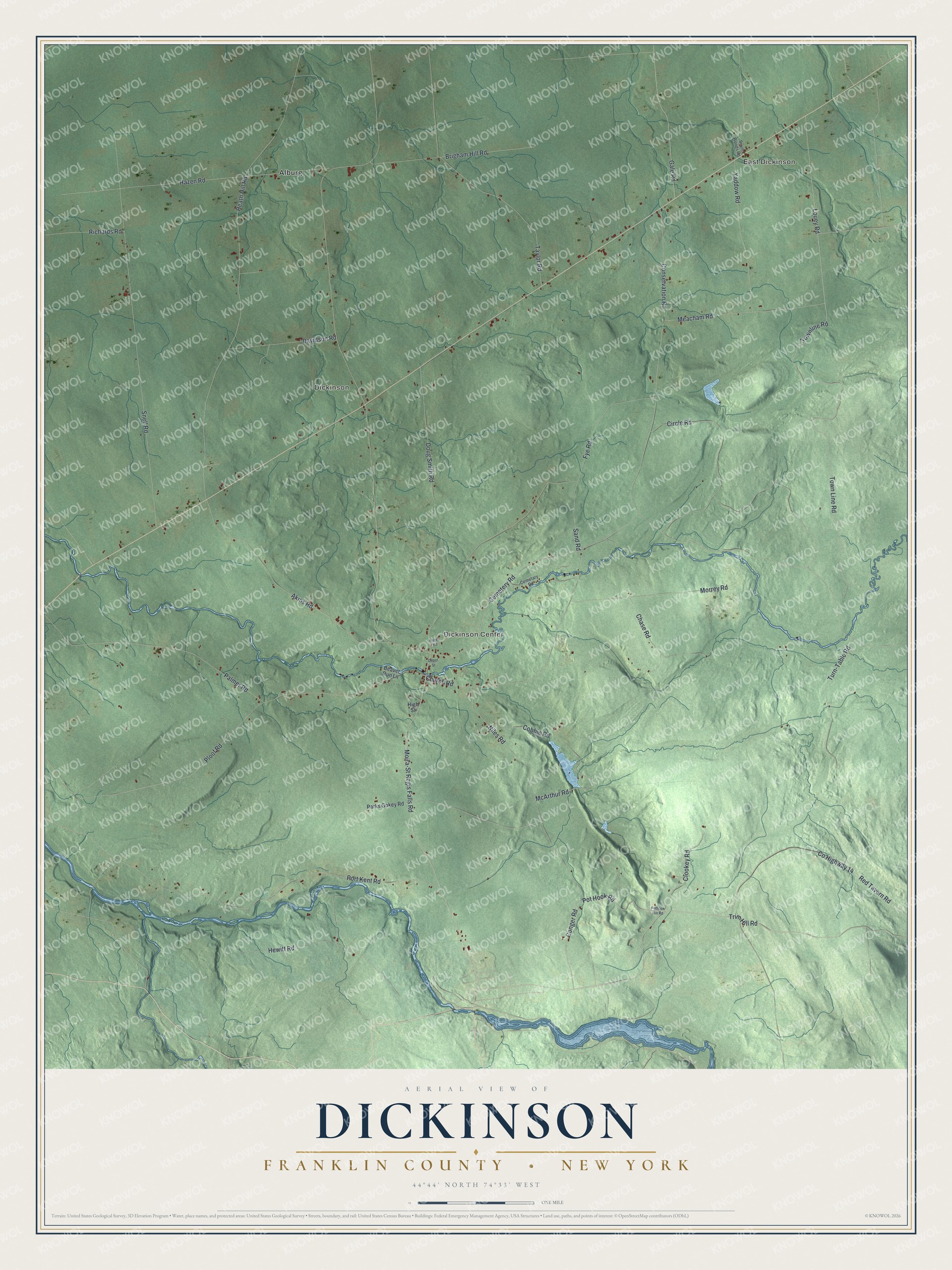 Watermarked full-map preview of Dickinson, New York