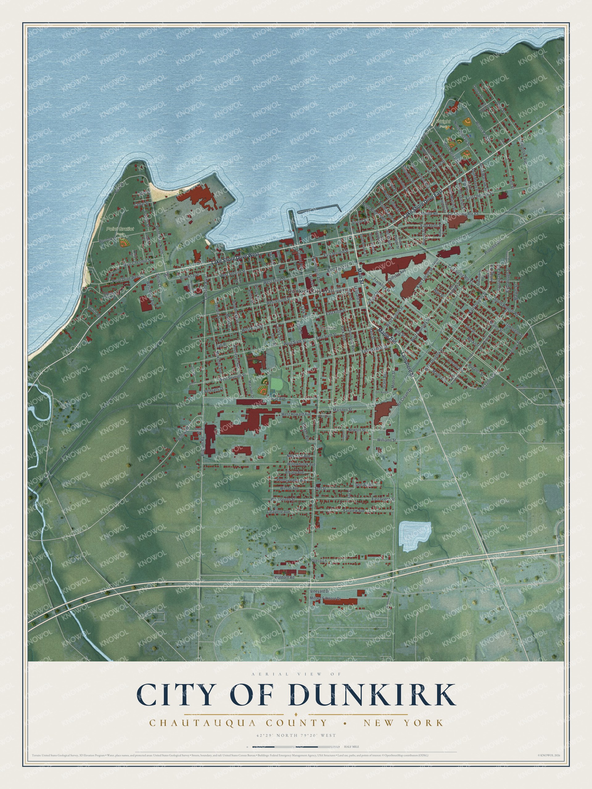 Watermarked full-map preview of Dunkirk, New York
