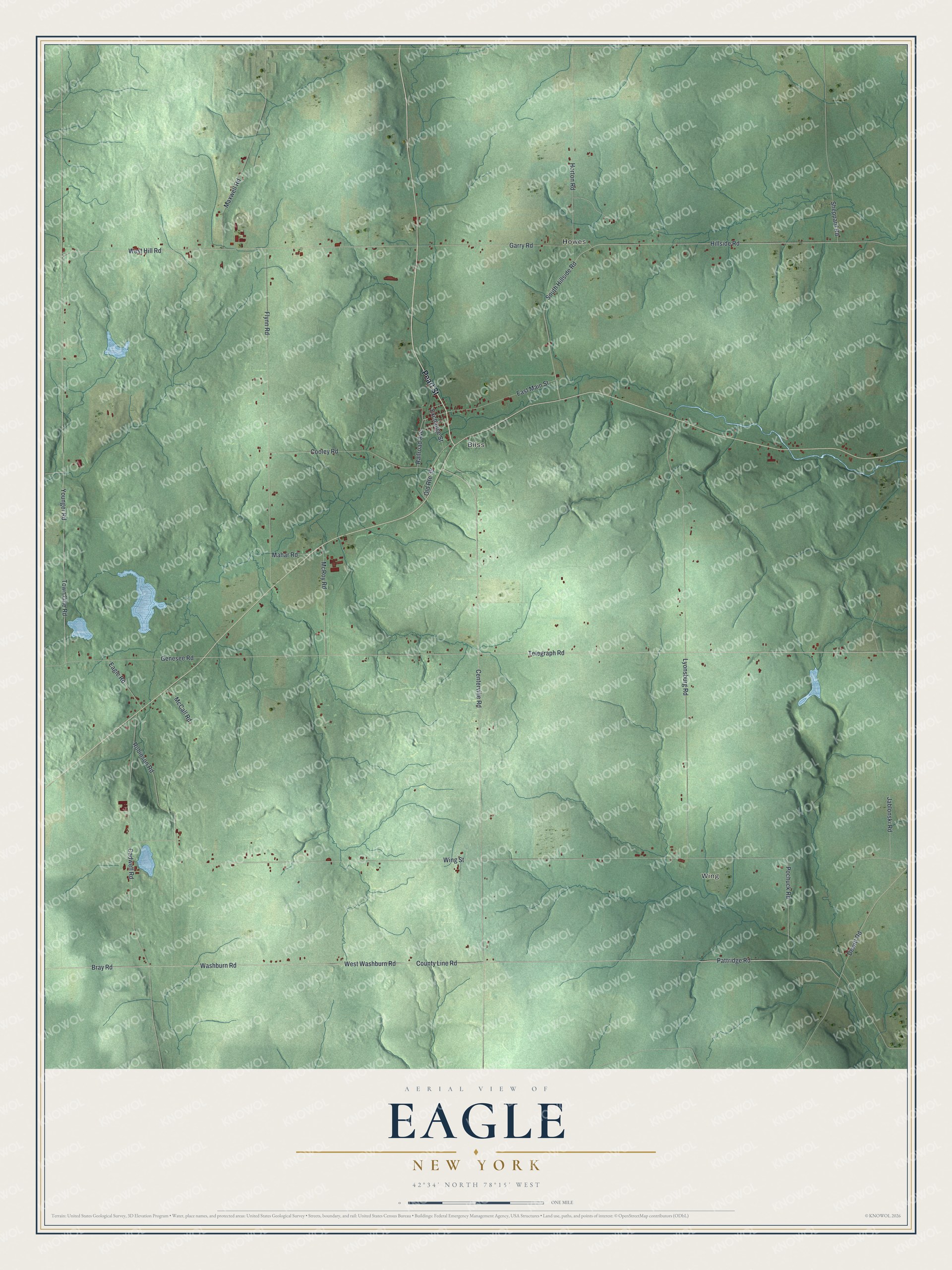 Watermarked full-map preview of Eagle, New York