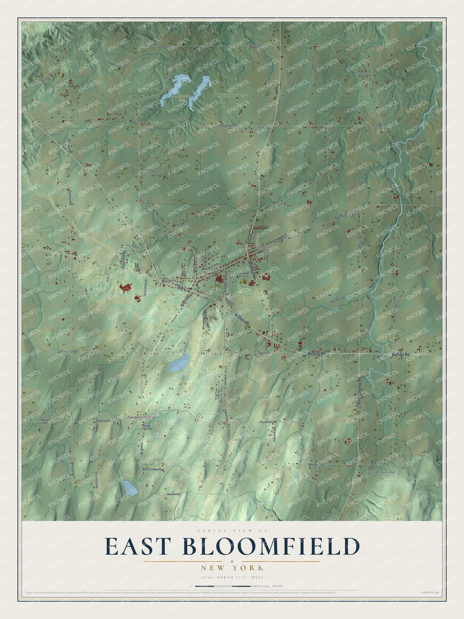 Watermarked full-map preview of East Bloomfield, New York