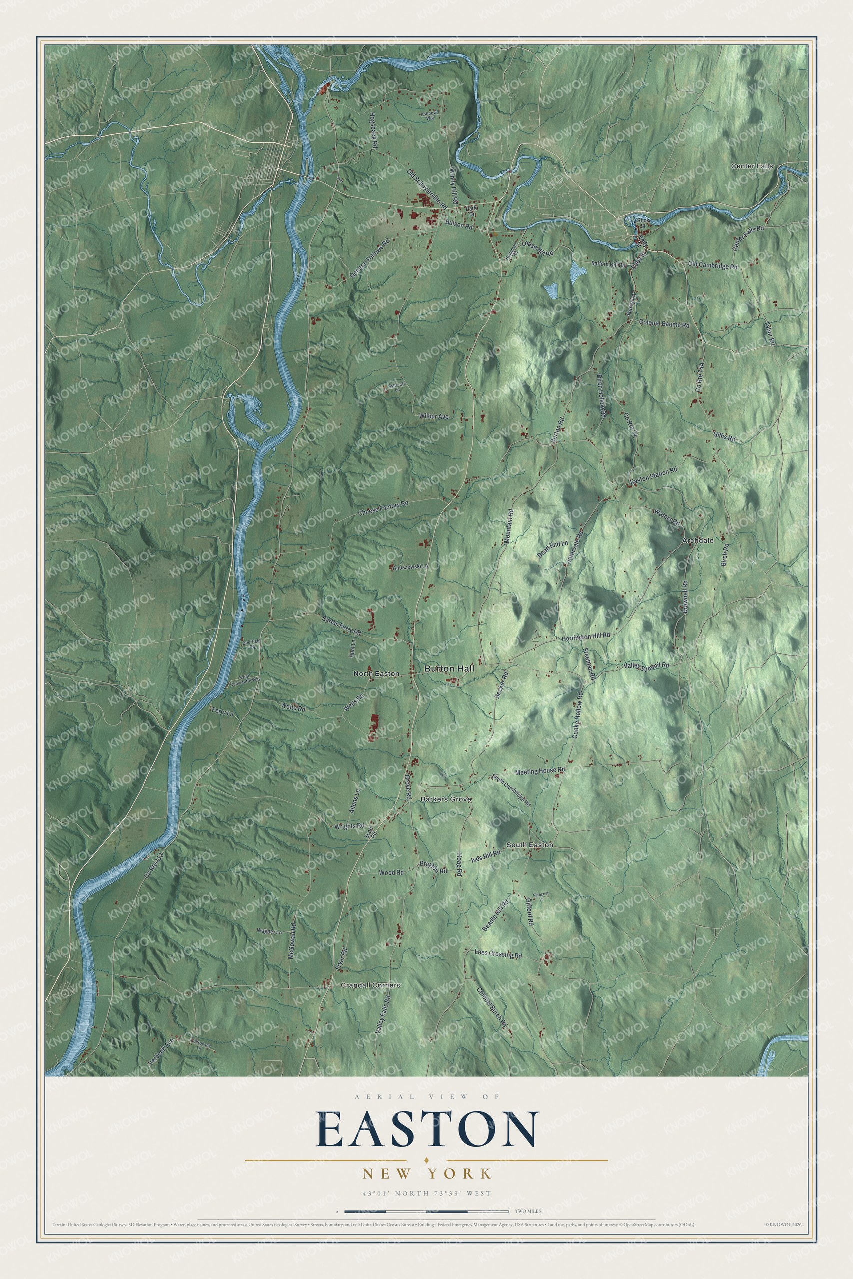 Watermarked full-map preview of Easton, New York