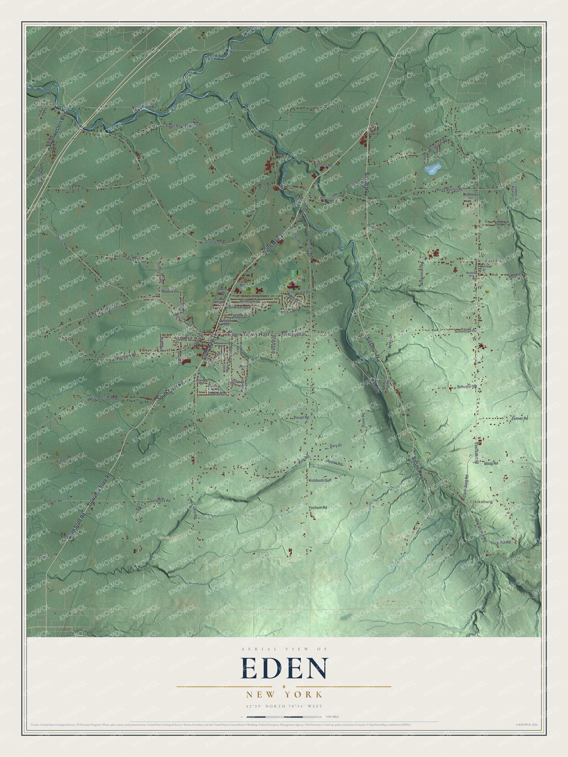 Watermarked full-map preview of Eden, New York