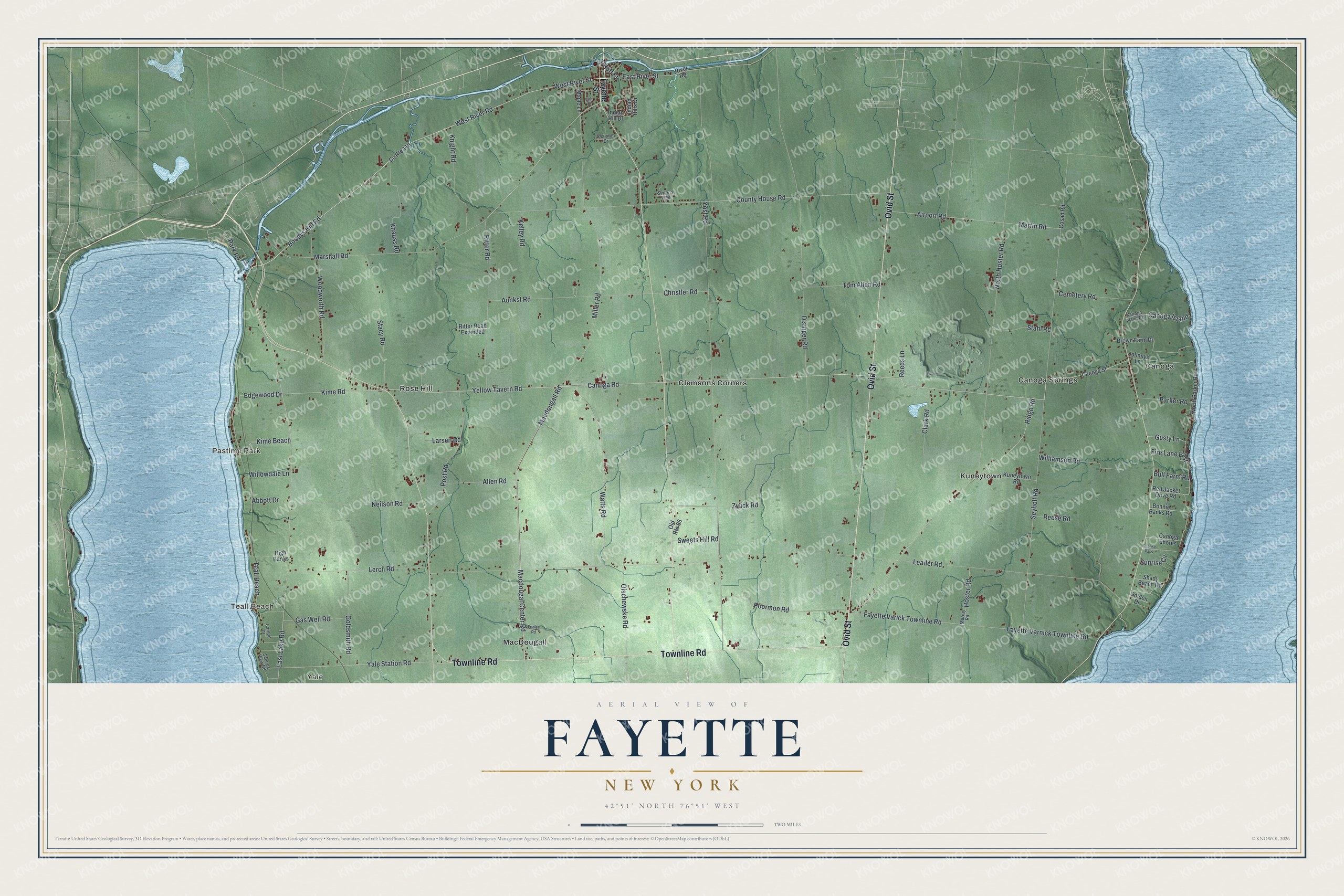 Watermarked full-map preview of Fayette, New York