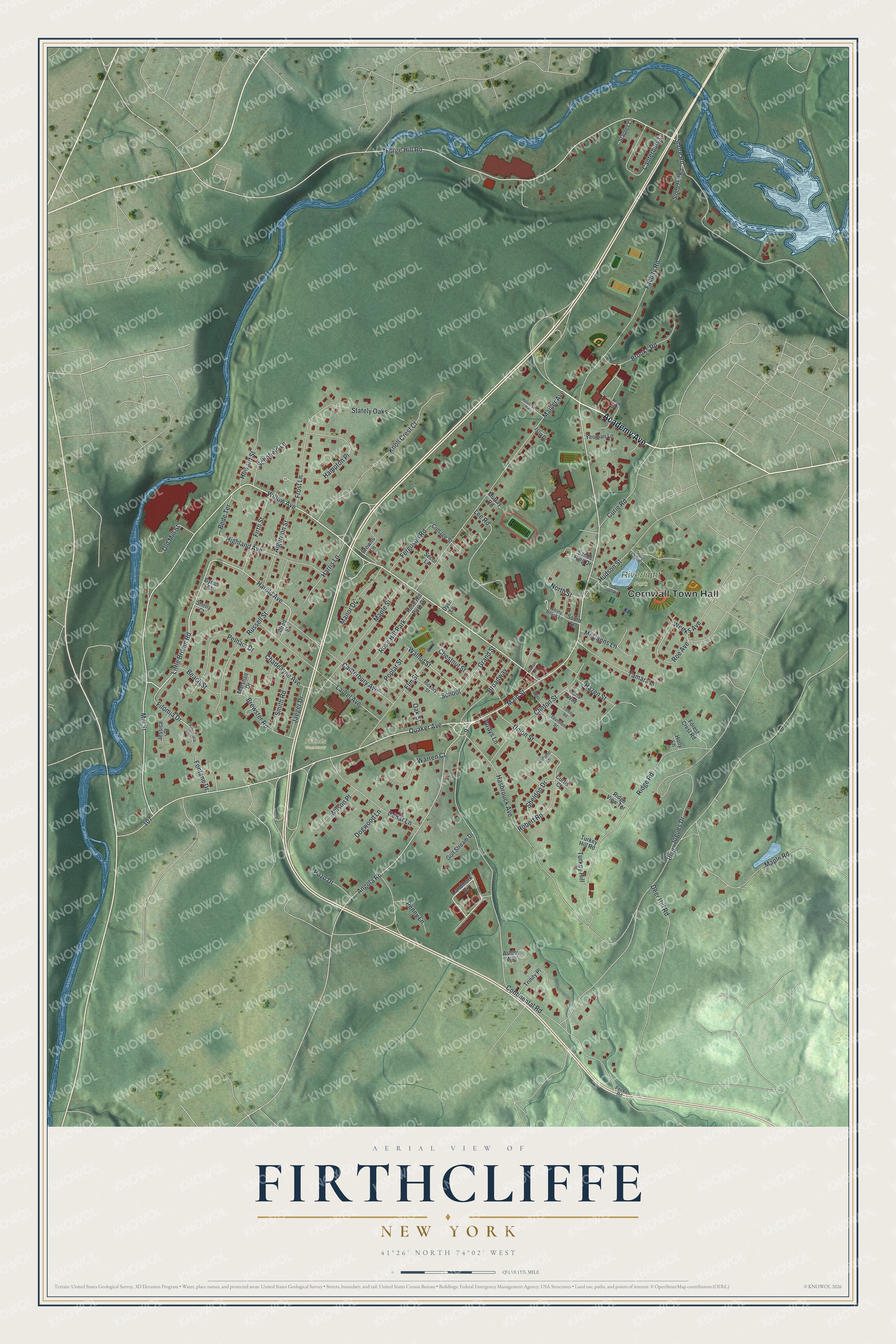 Watermarked full-map preview of Firthcliffe, New York