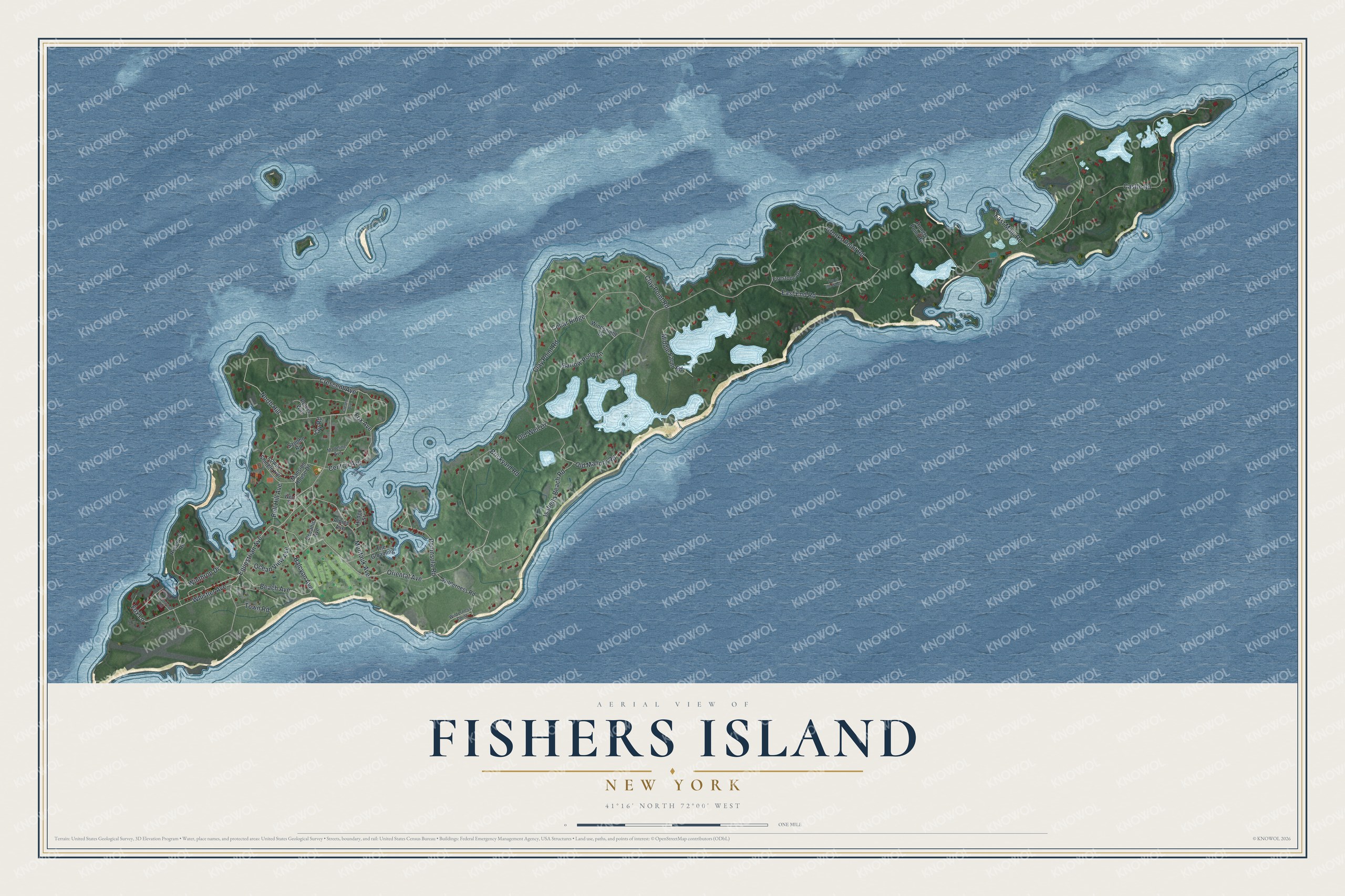Watermarked full-map preview of Fishers Island, New York