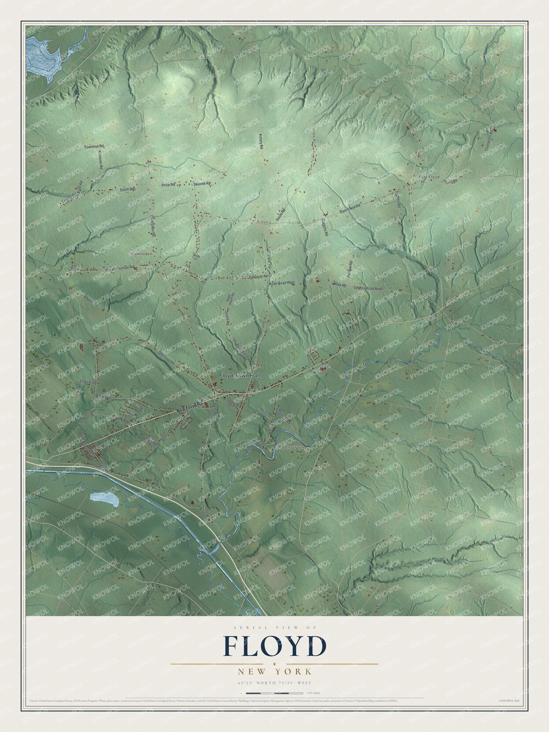 Watermarked full-map preview of Floyd, New York