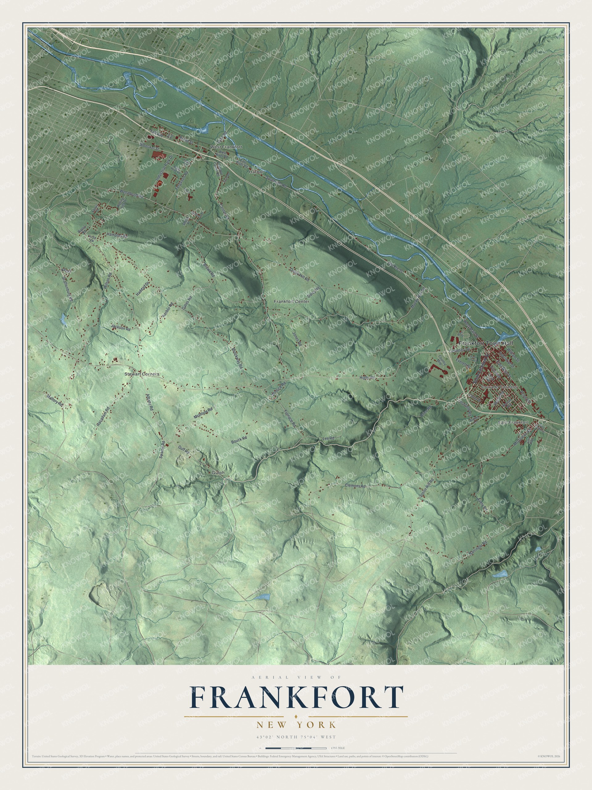 Watermarked full-map preview of Frankfort, New York