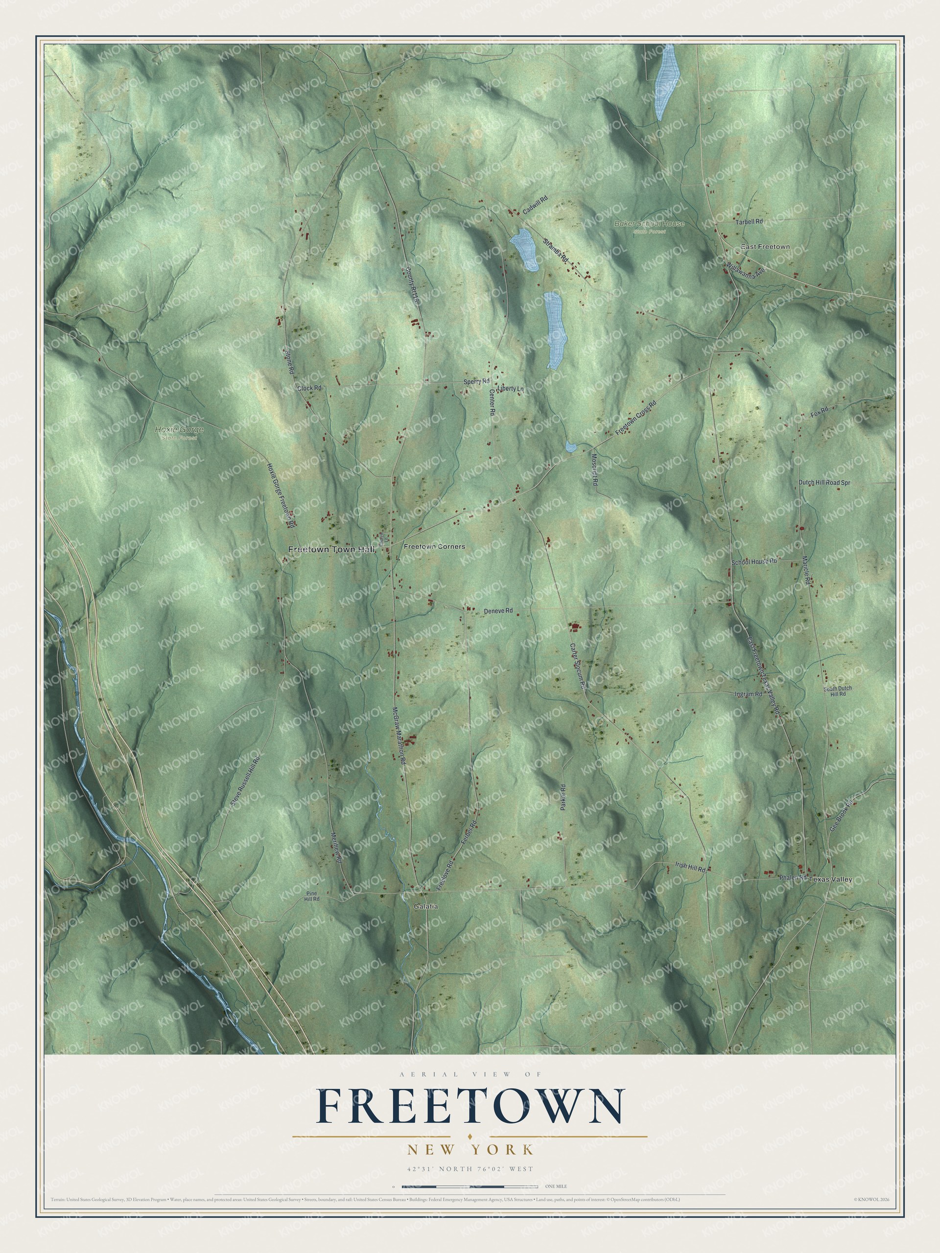 Watermarked full-map preview of Freetown, New York