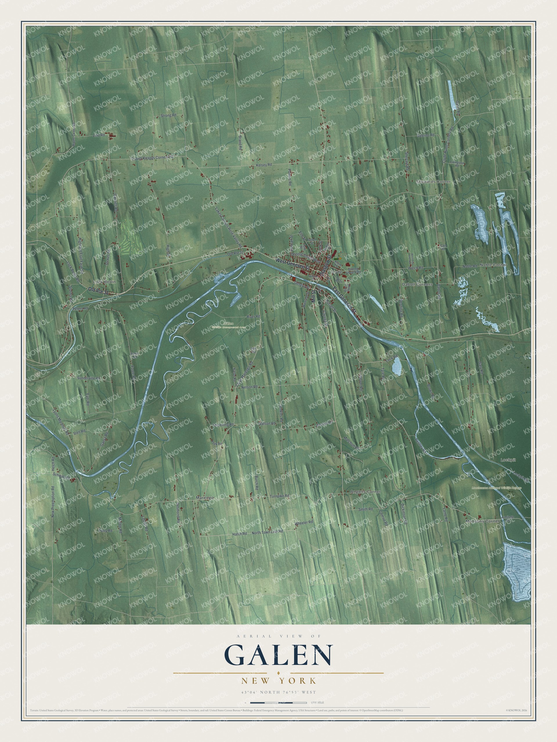 Watermarked full-map preview of Galen, New York