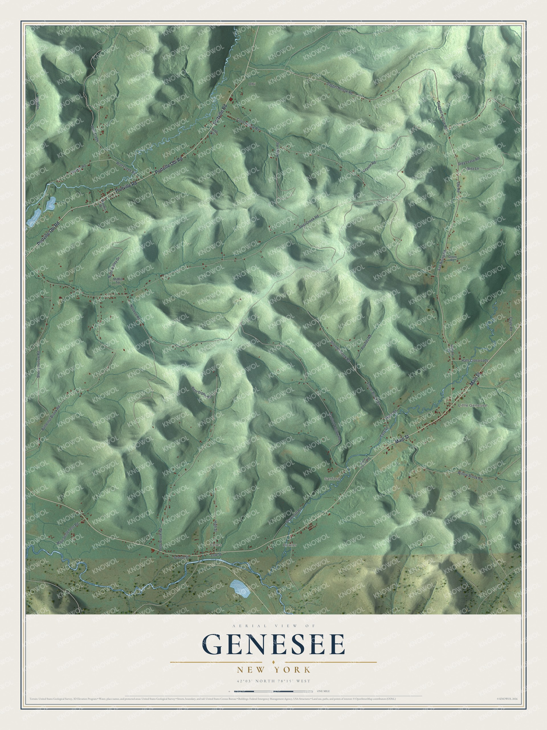 Watermarked full-map preview of Genesee, New York